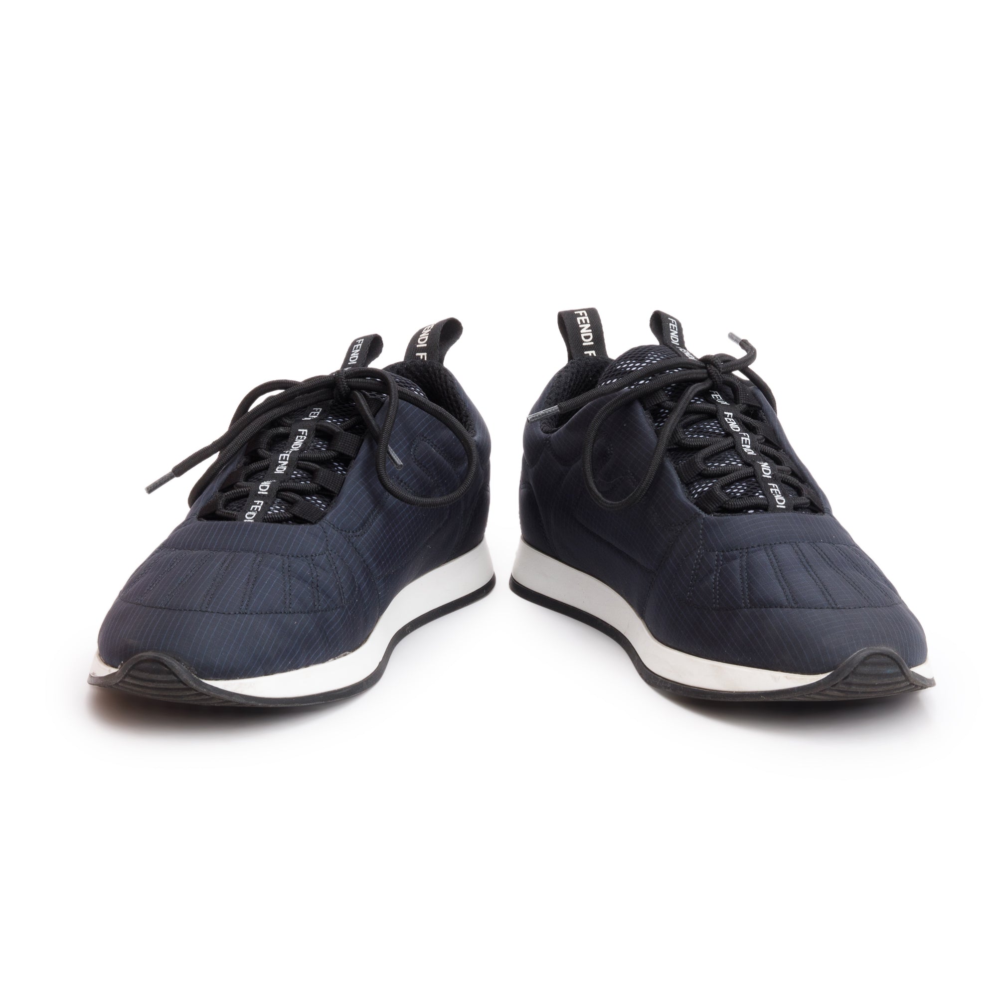 Fendi Navy Nylon FFreedom Sneakers, Size 38.5 w/ Box