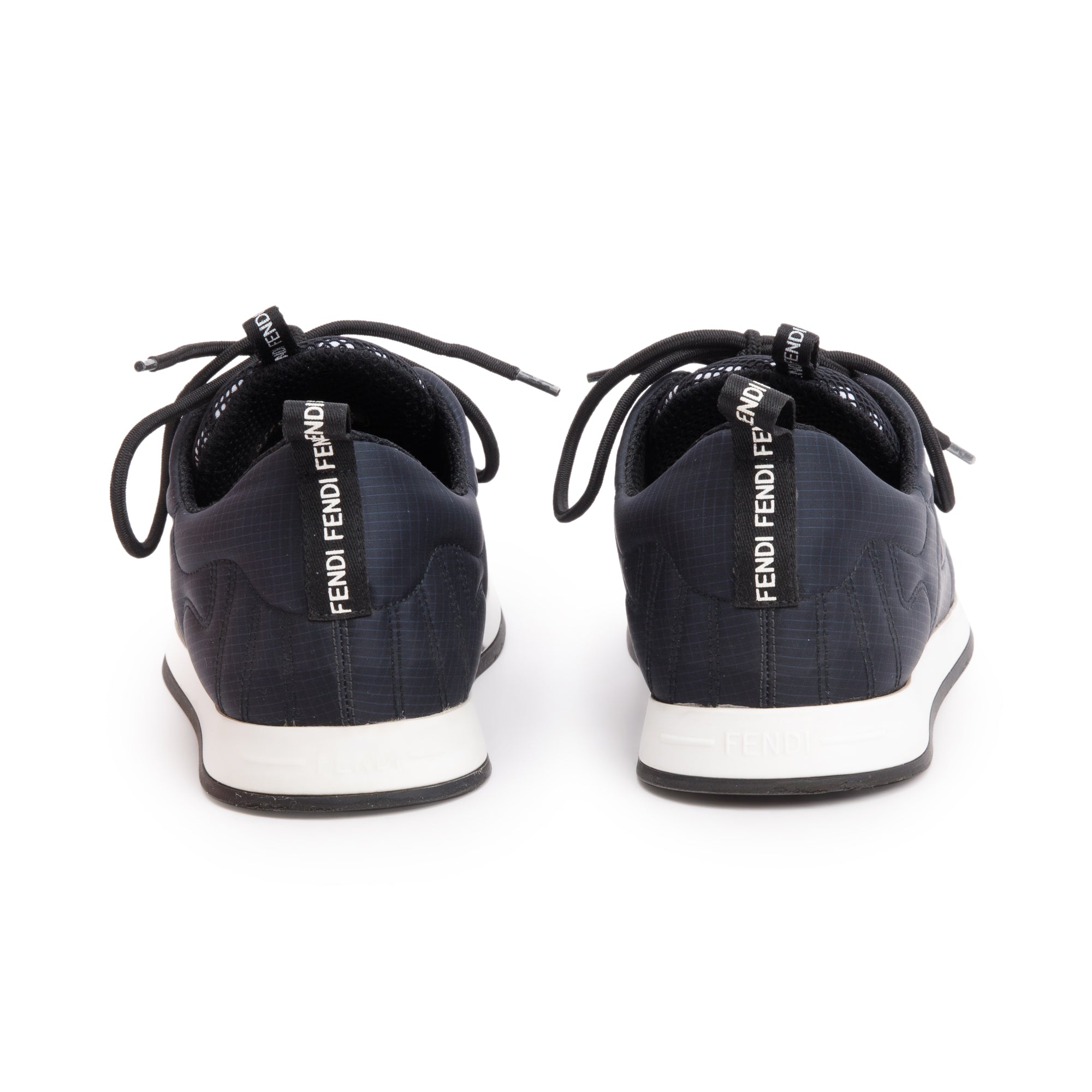 Fendi Navy Nylon FFreedom Sneakers, Size 38.5 w/ Box
