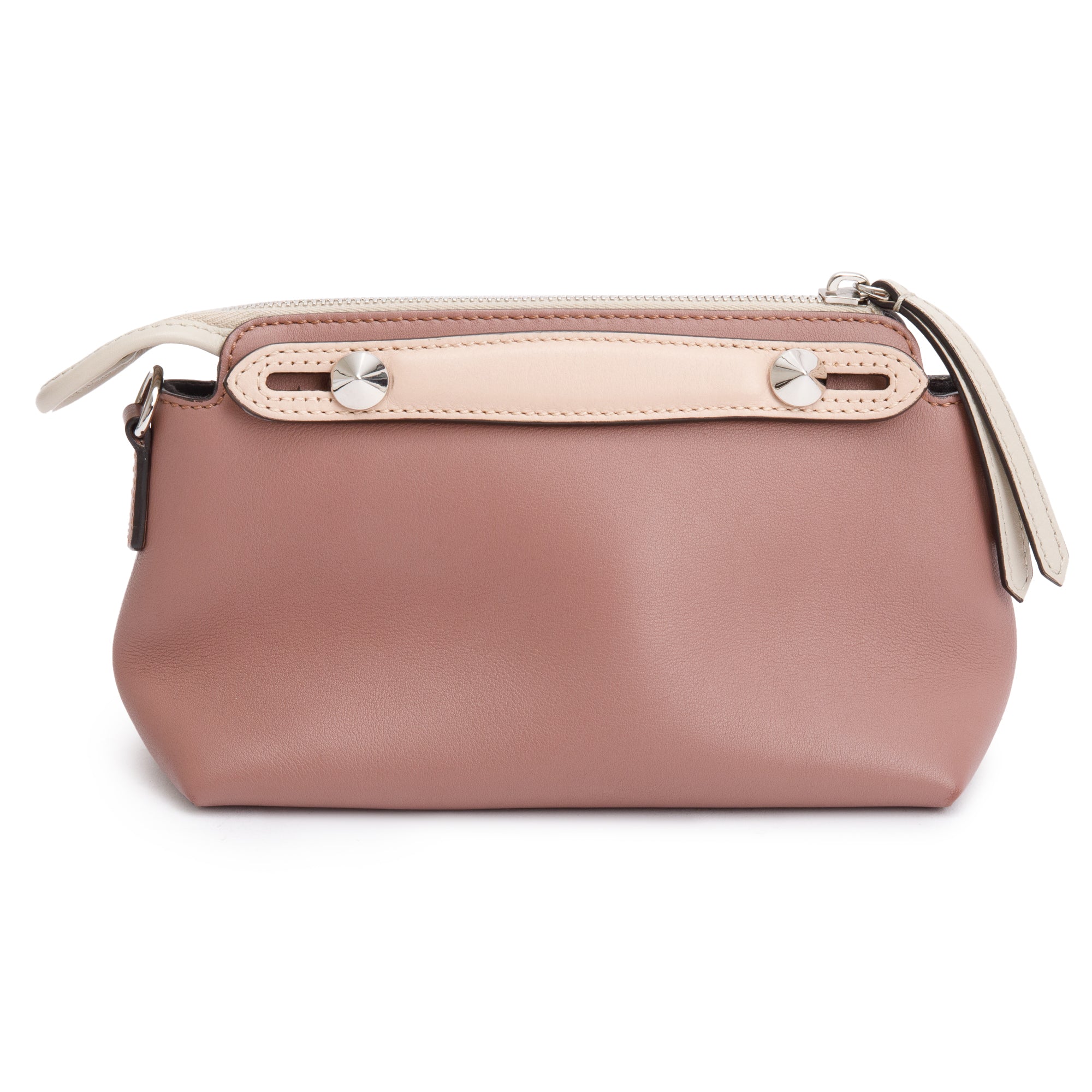 Fendi Neutral Vitello Dolce By the Way Mini Boston Bag w/ Strap