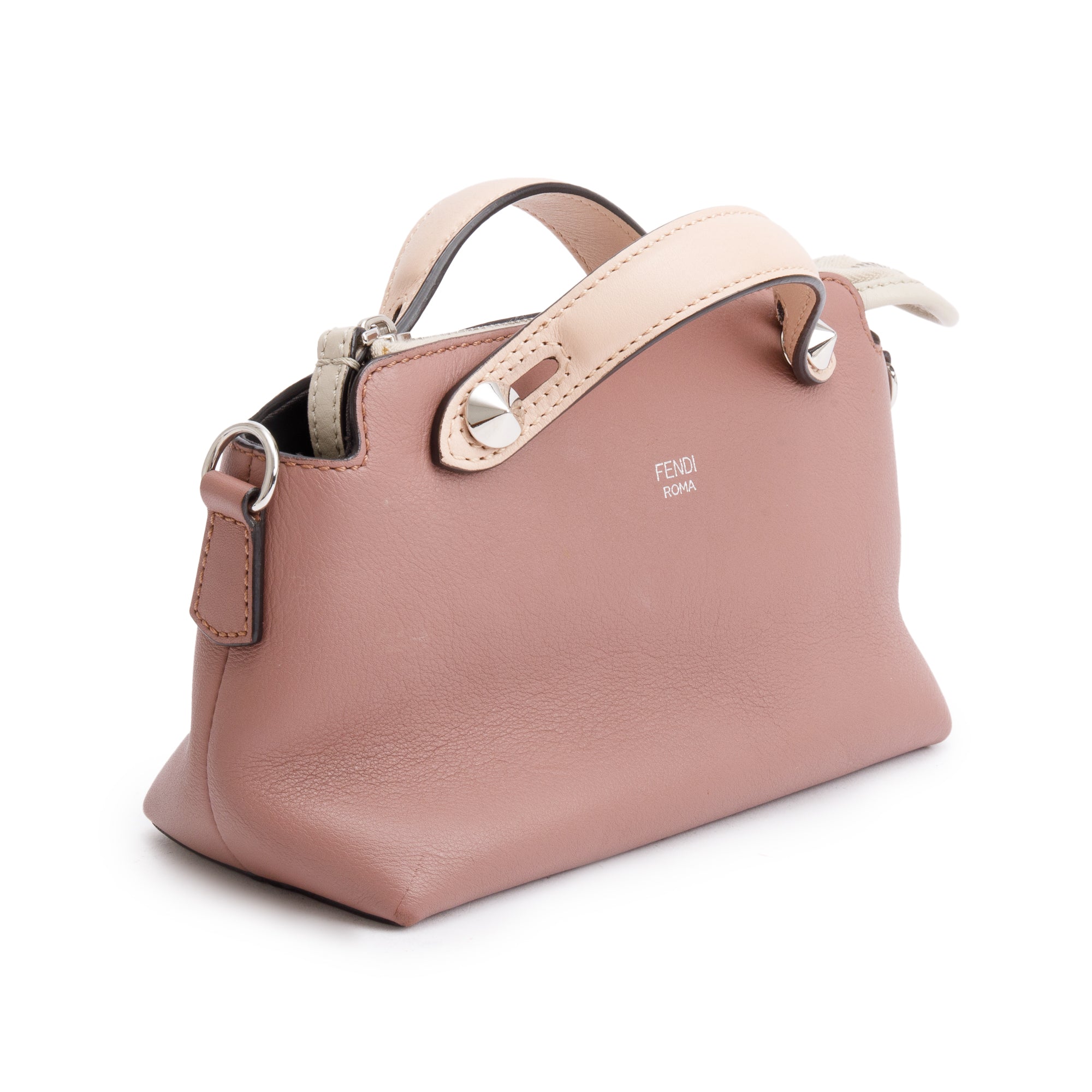 Fendi Neutral Vitello Dolce By the Way Mini Boston Bag w/ Strap