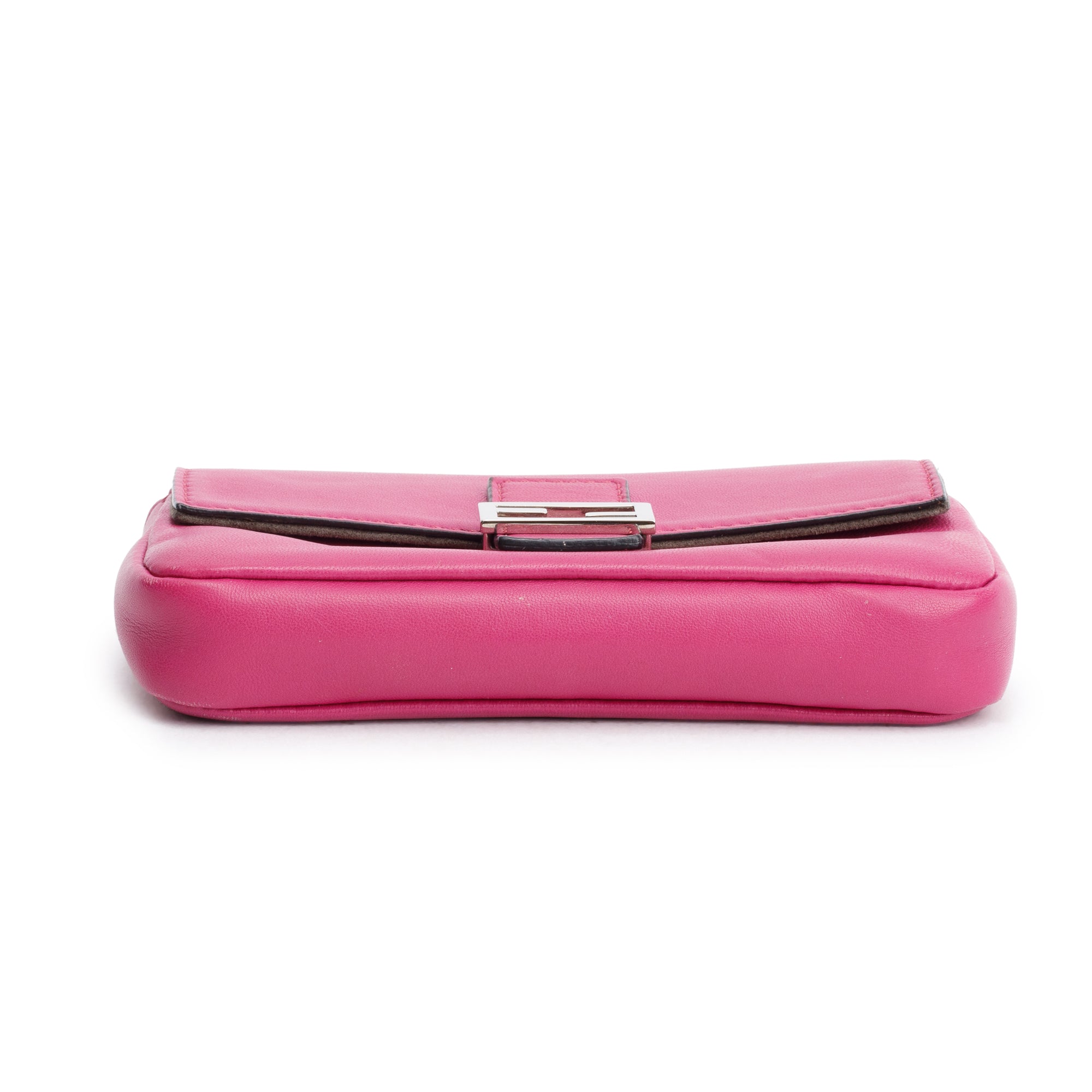 Fendi Pink Calfskin Leather Micro Baguette Bag