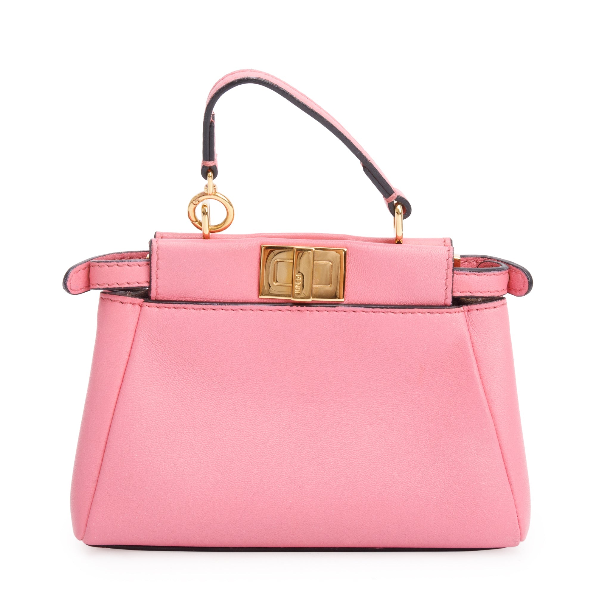 Fendi Pink Leather Micro Peekaboo Bag
