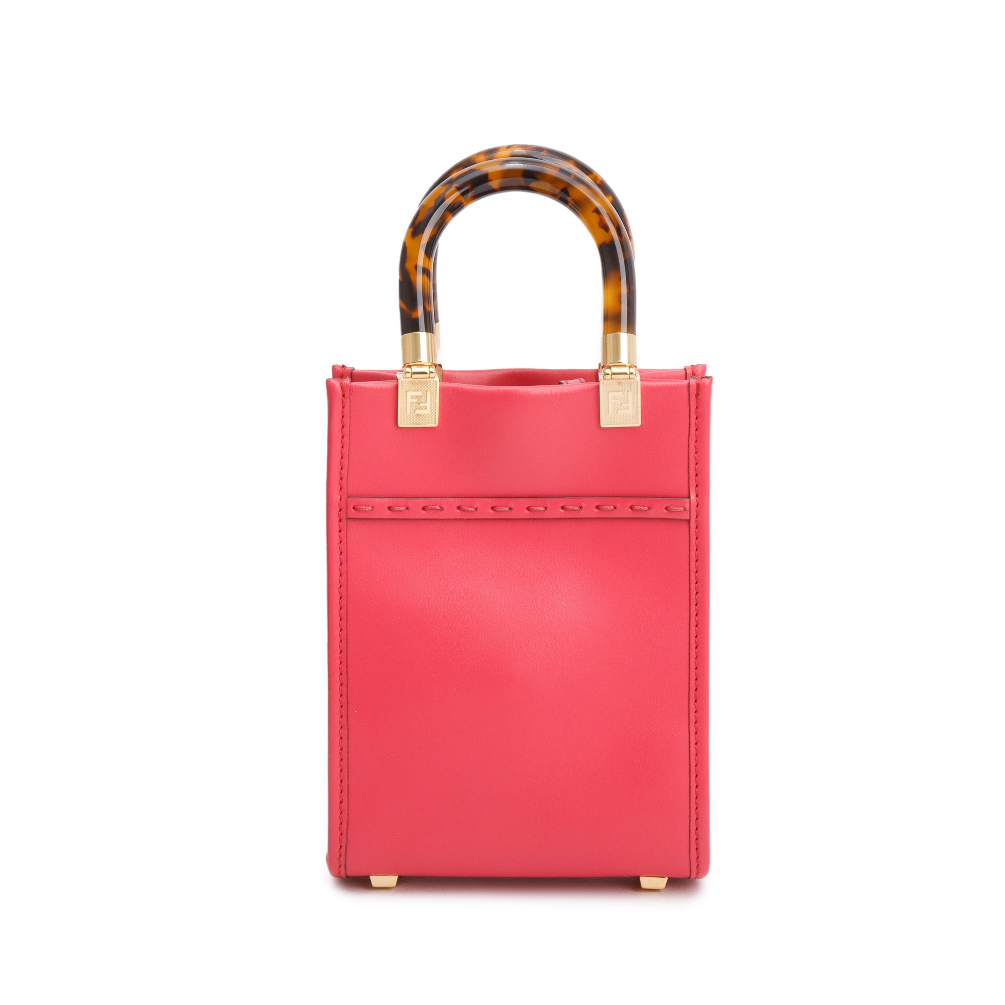 Fendi Pink Leather Mini Sunshine Shopper Tote