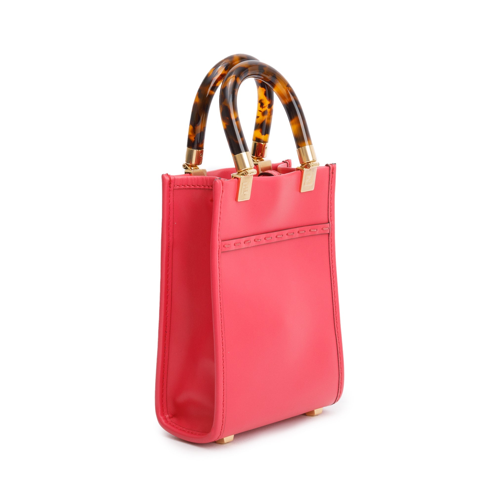 Fendi Pink Leather Mini Sunshine Shopper Tote
