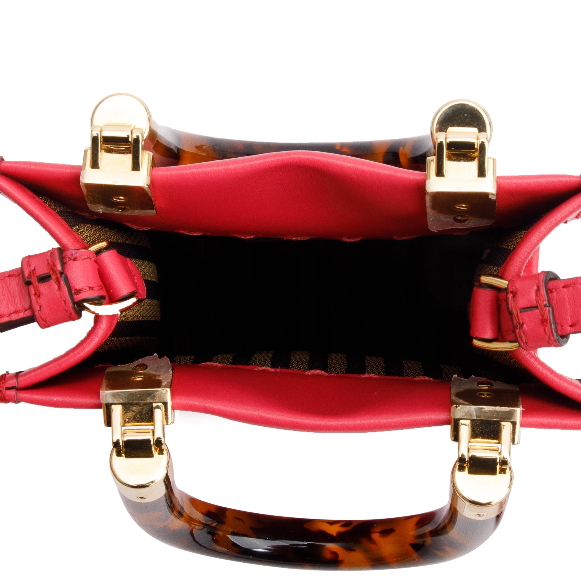 Fendi Pink Leather Mini Sunshine Shopper Tote