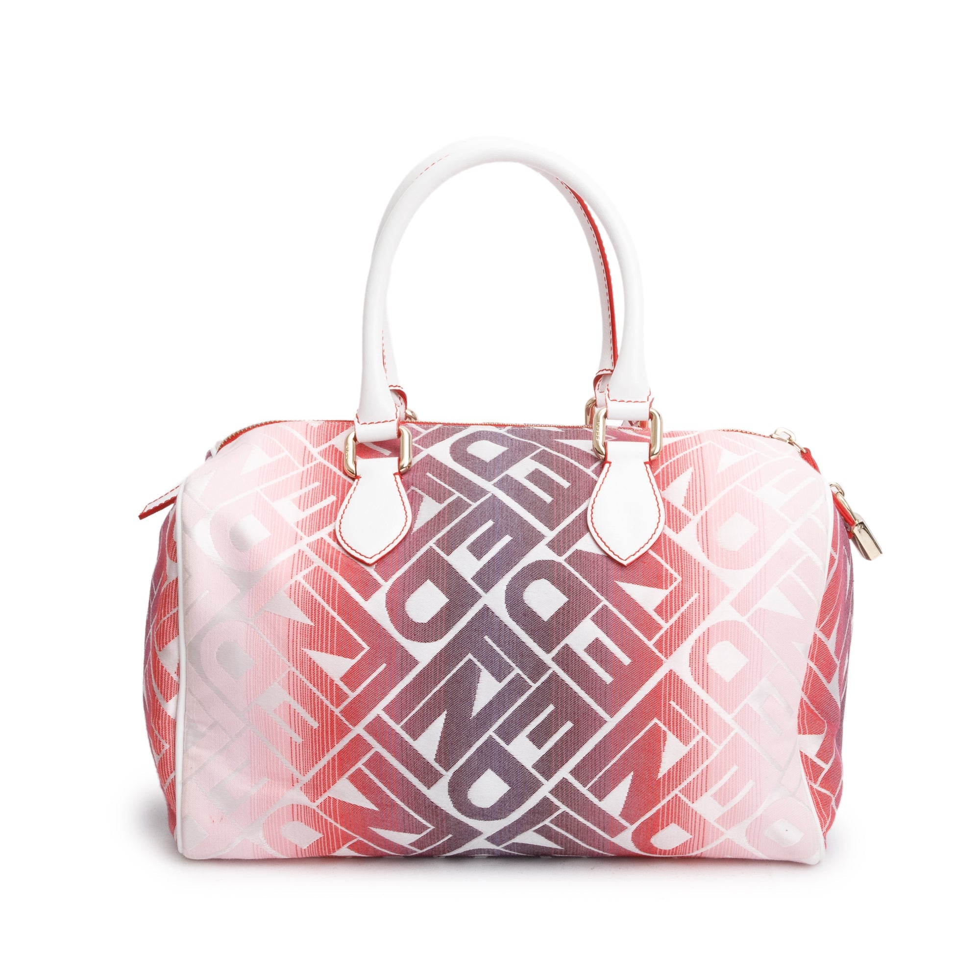 Fendi Pink Multicolor Ombre Canvas Forever Bauletto Boston Bag