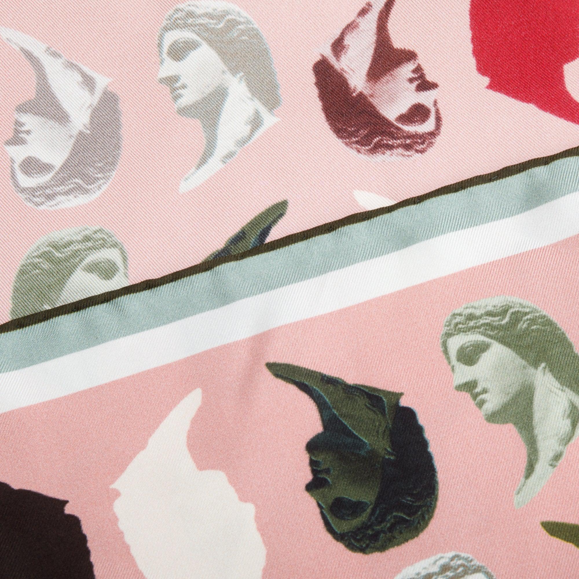 Fendi Pink Multicolor Print Silk Foulard 90 w/ Box