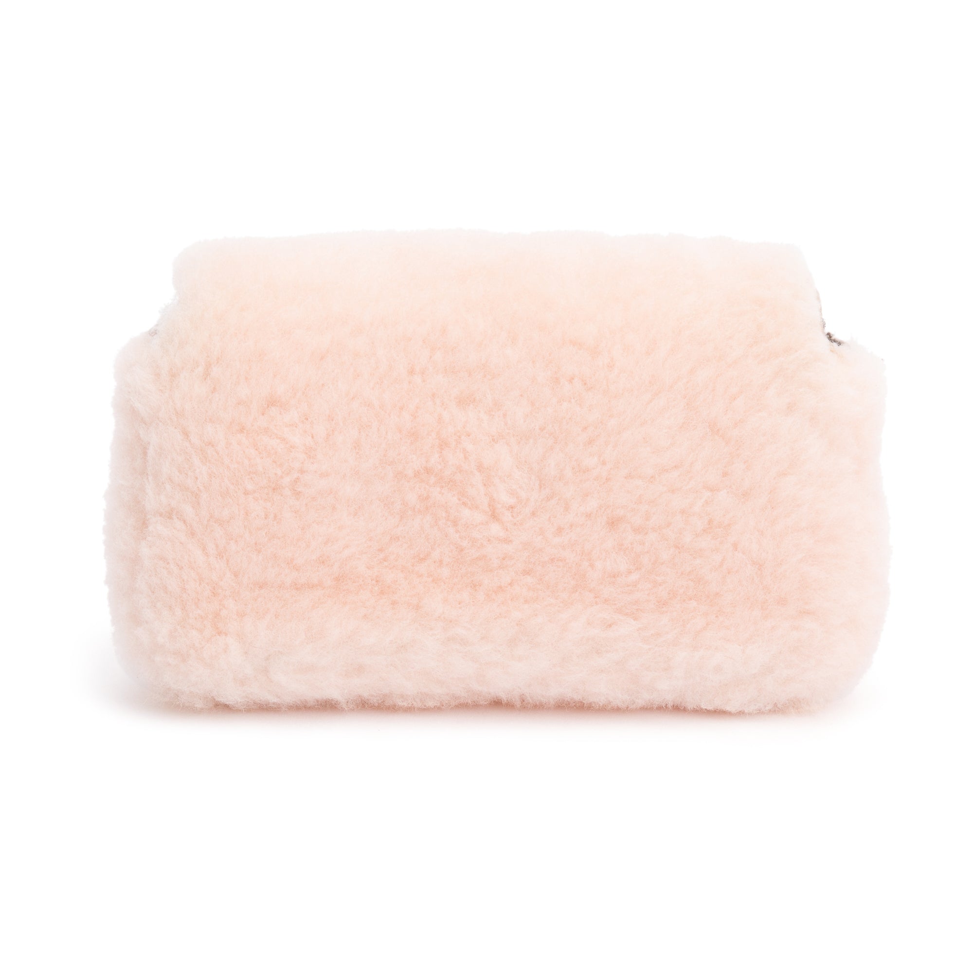 Fendi Pink Shearling Micro Baguette Crossbody Bag