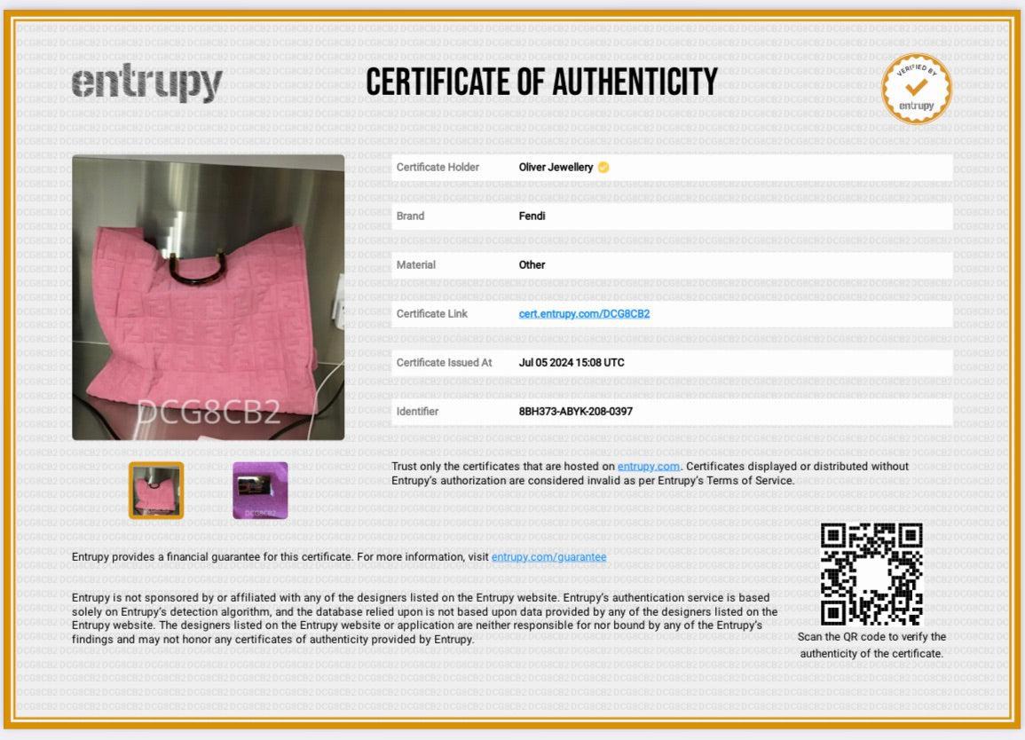 Fendi Pink XL FF Zucca Terry Cloth Sunshine Shopper Tote