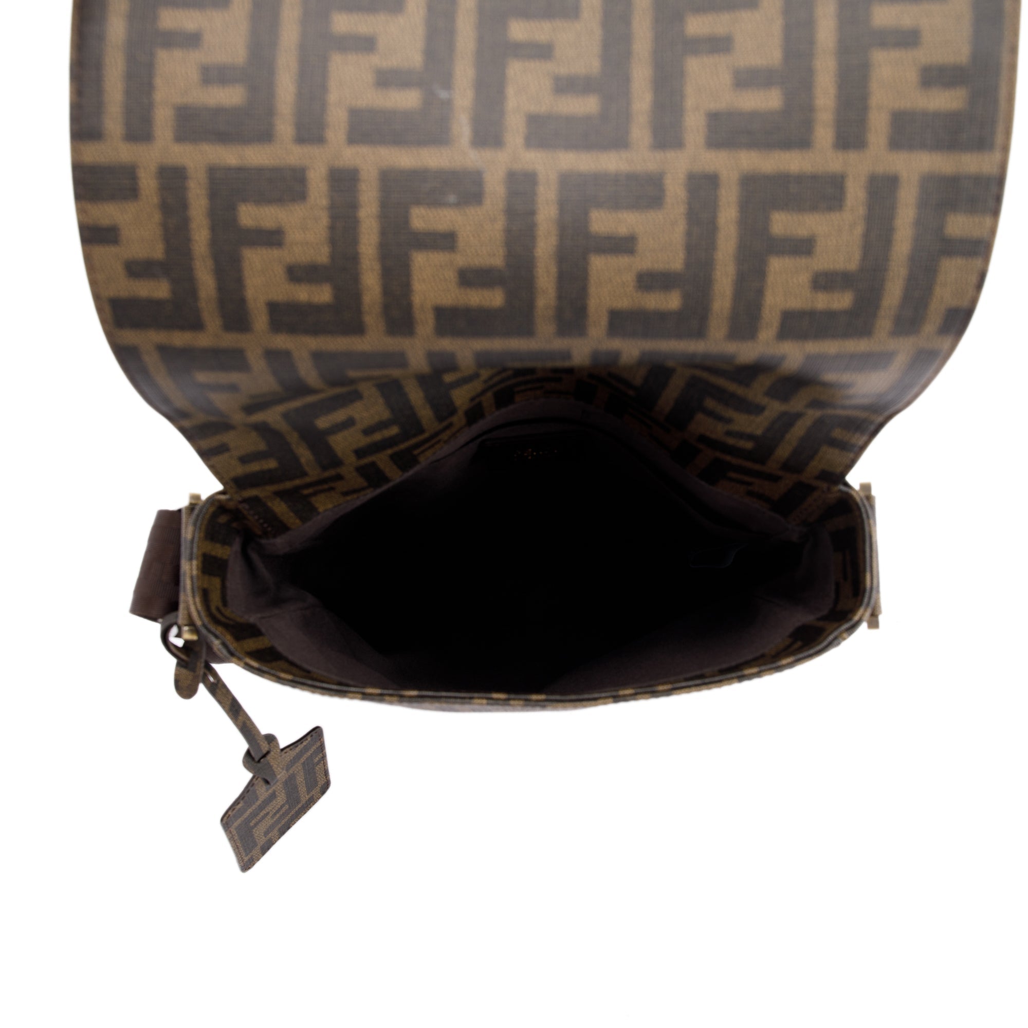 Fendi Small FF Zucca Coated Canvas Flap Messenger Bag