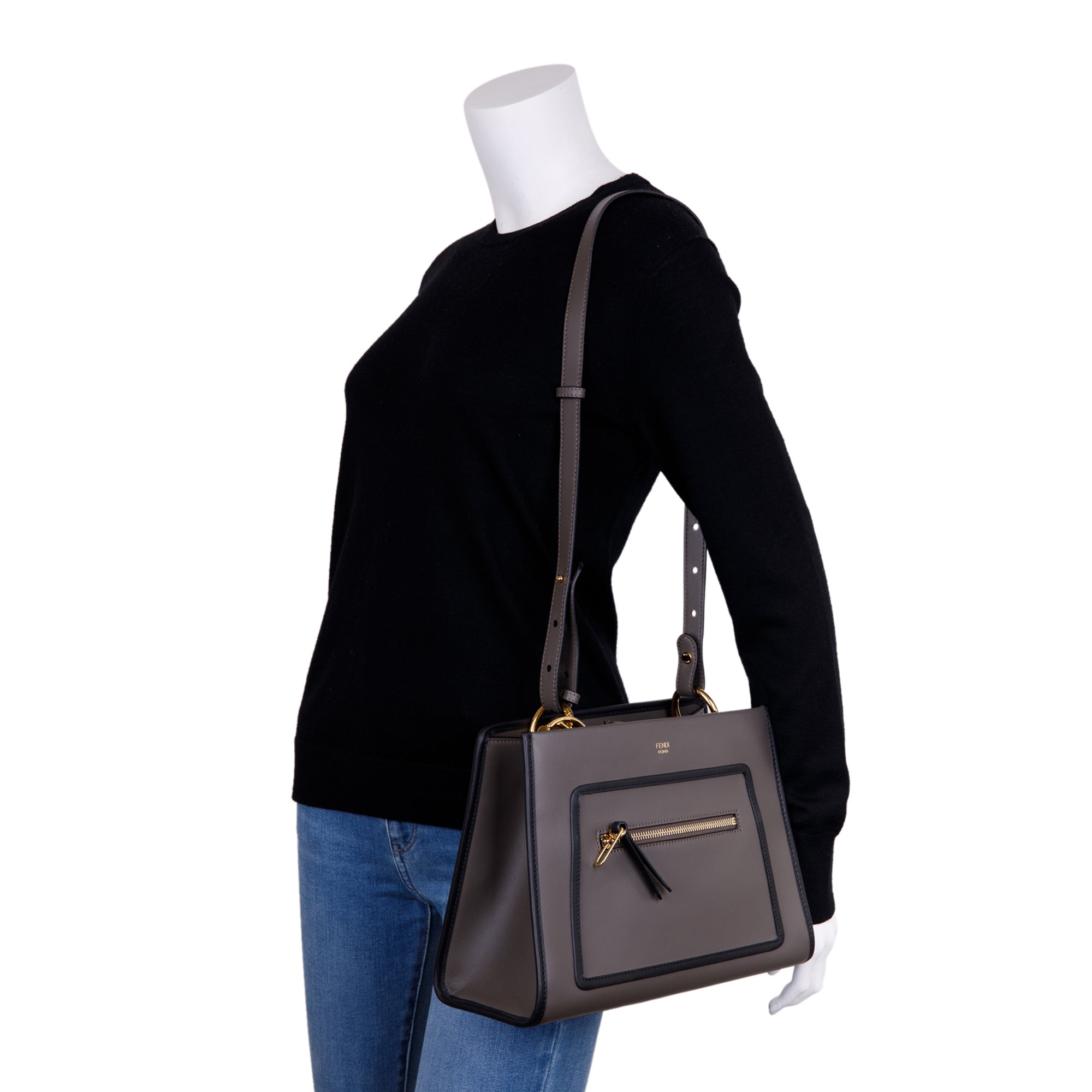 Fendi Small Runaway Leather Tote w/ Strap