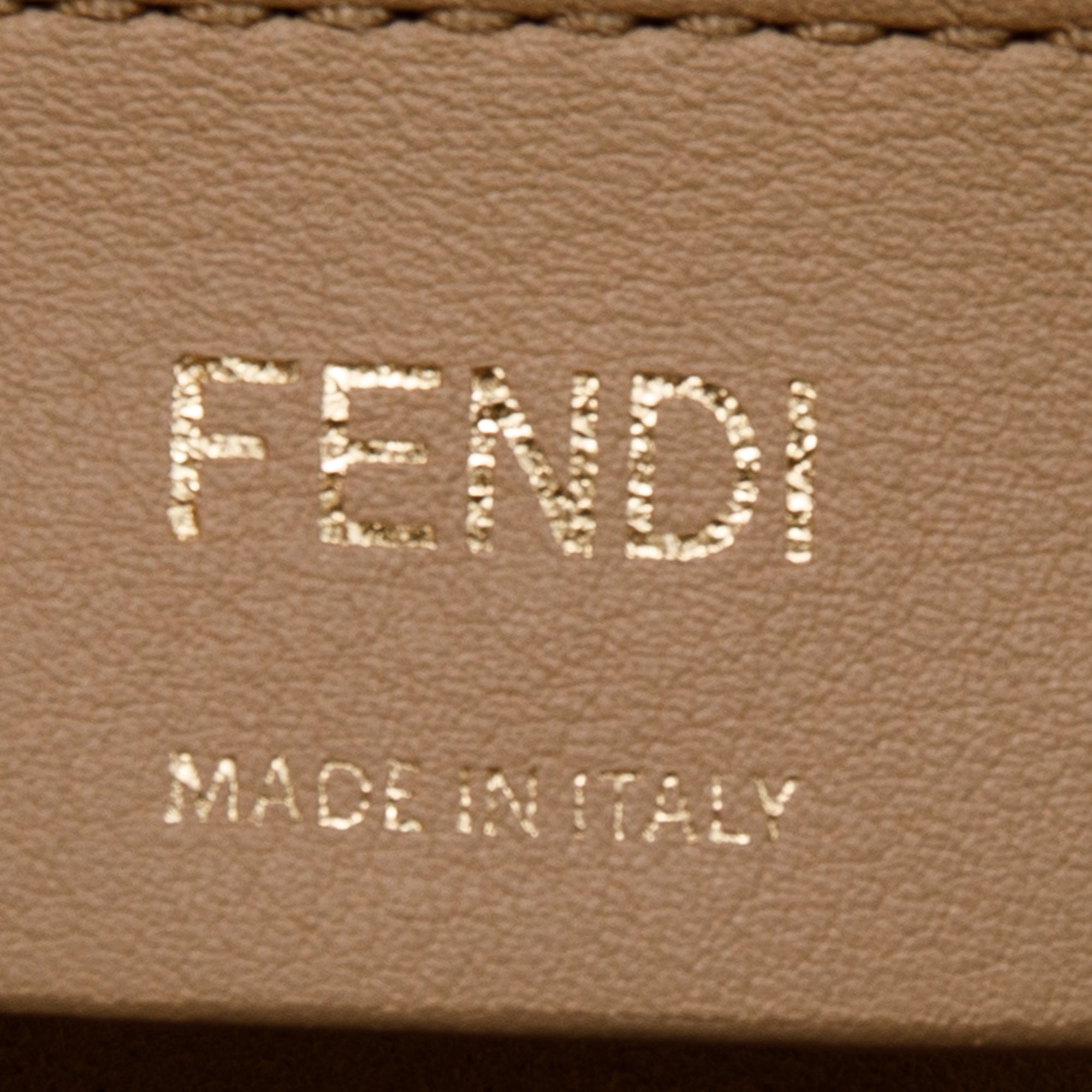 Fendi Small Scalloped Studded Kan I Shoulder Bag