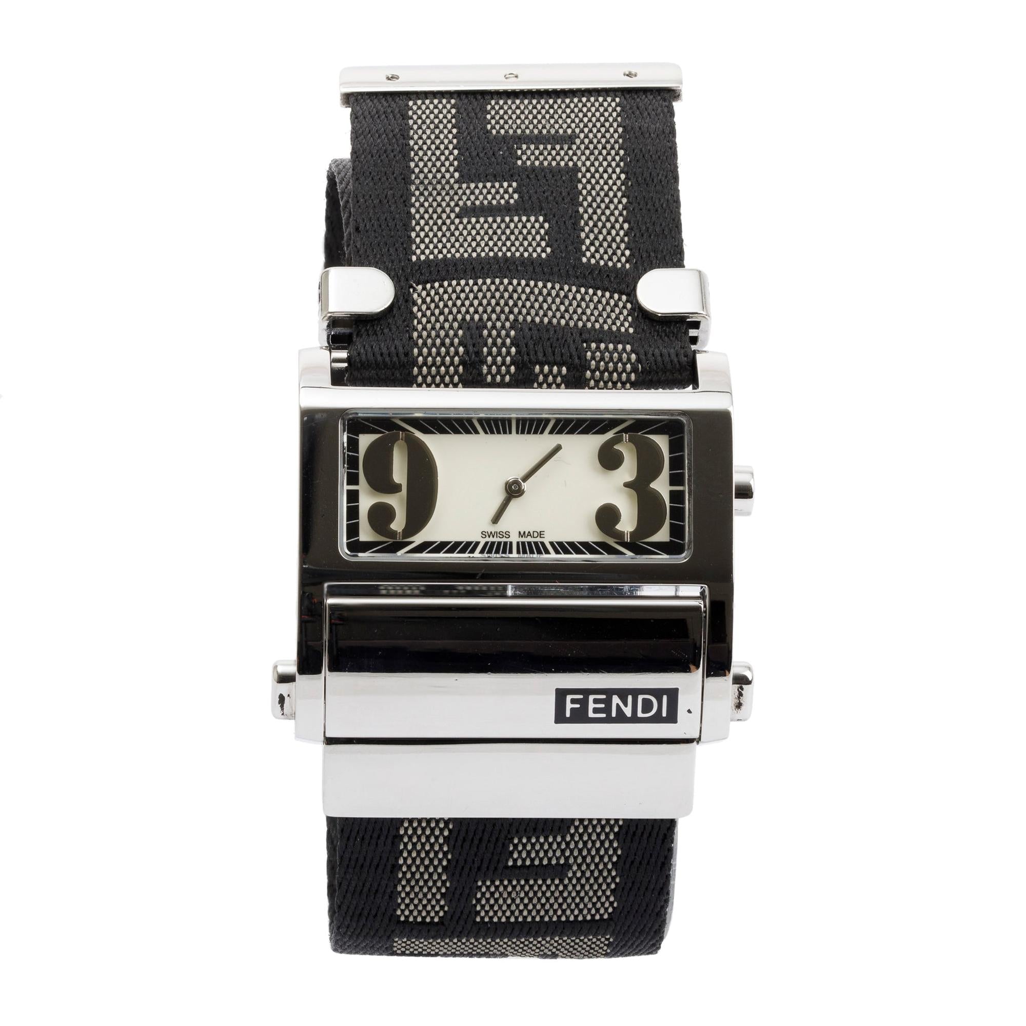 Fendi Stainless Steel Zip Code Watch