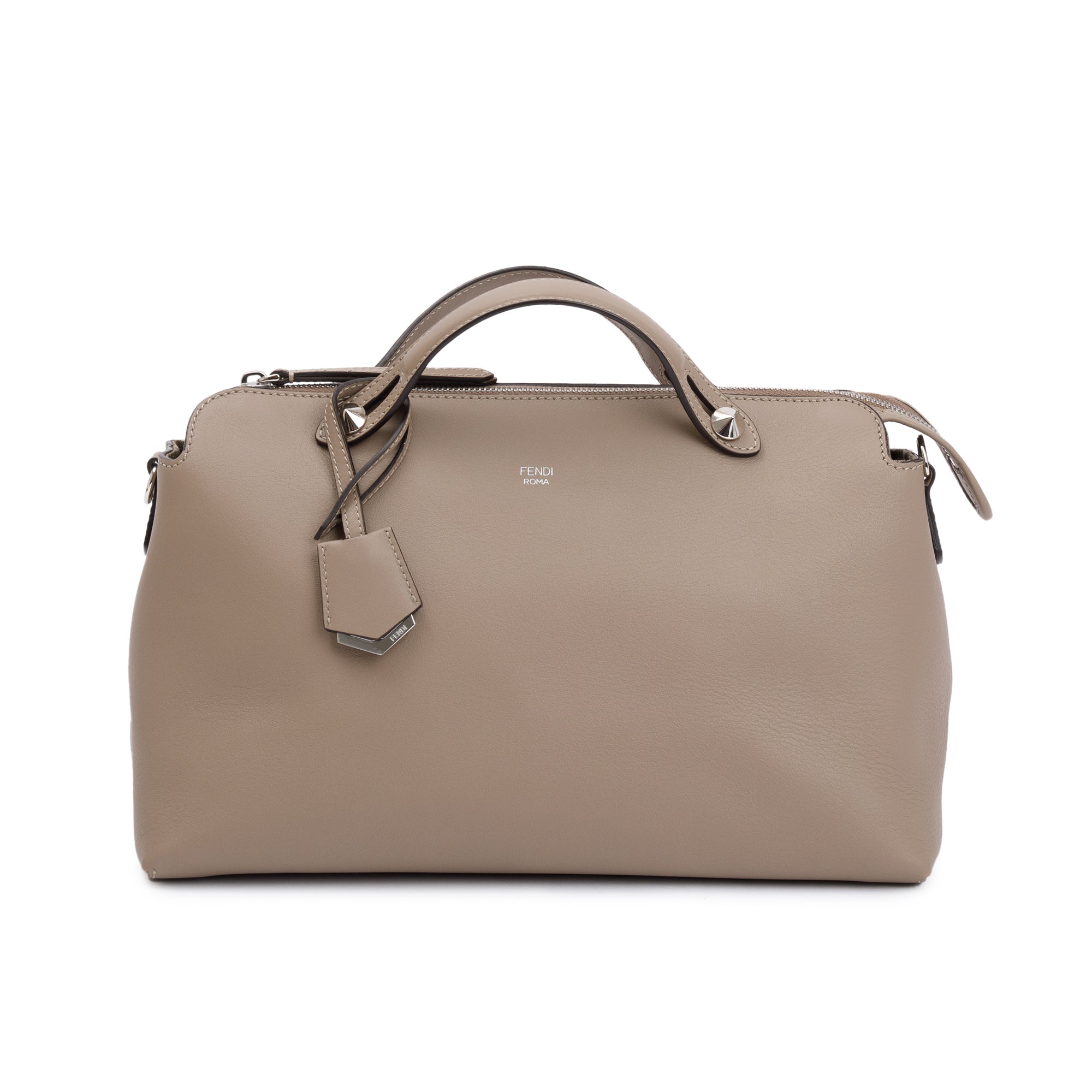 Fendi Taupe Calfskin Leather Large By the Way Handle Bag w/ Strap