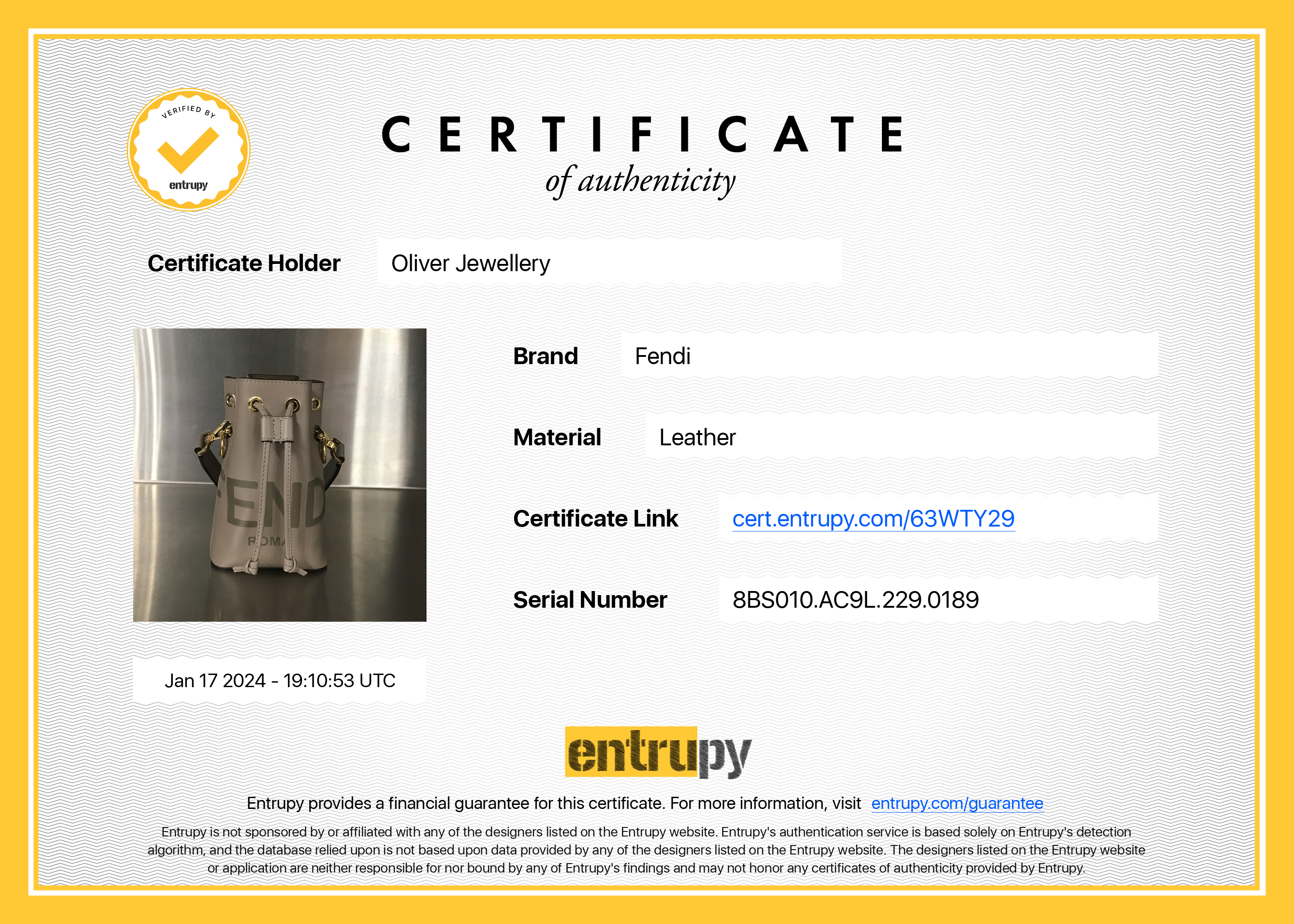 Fendi Taupe Calskin Leather Mini Mon Tresor Bucket Bag w/ Straps & Box