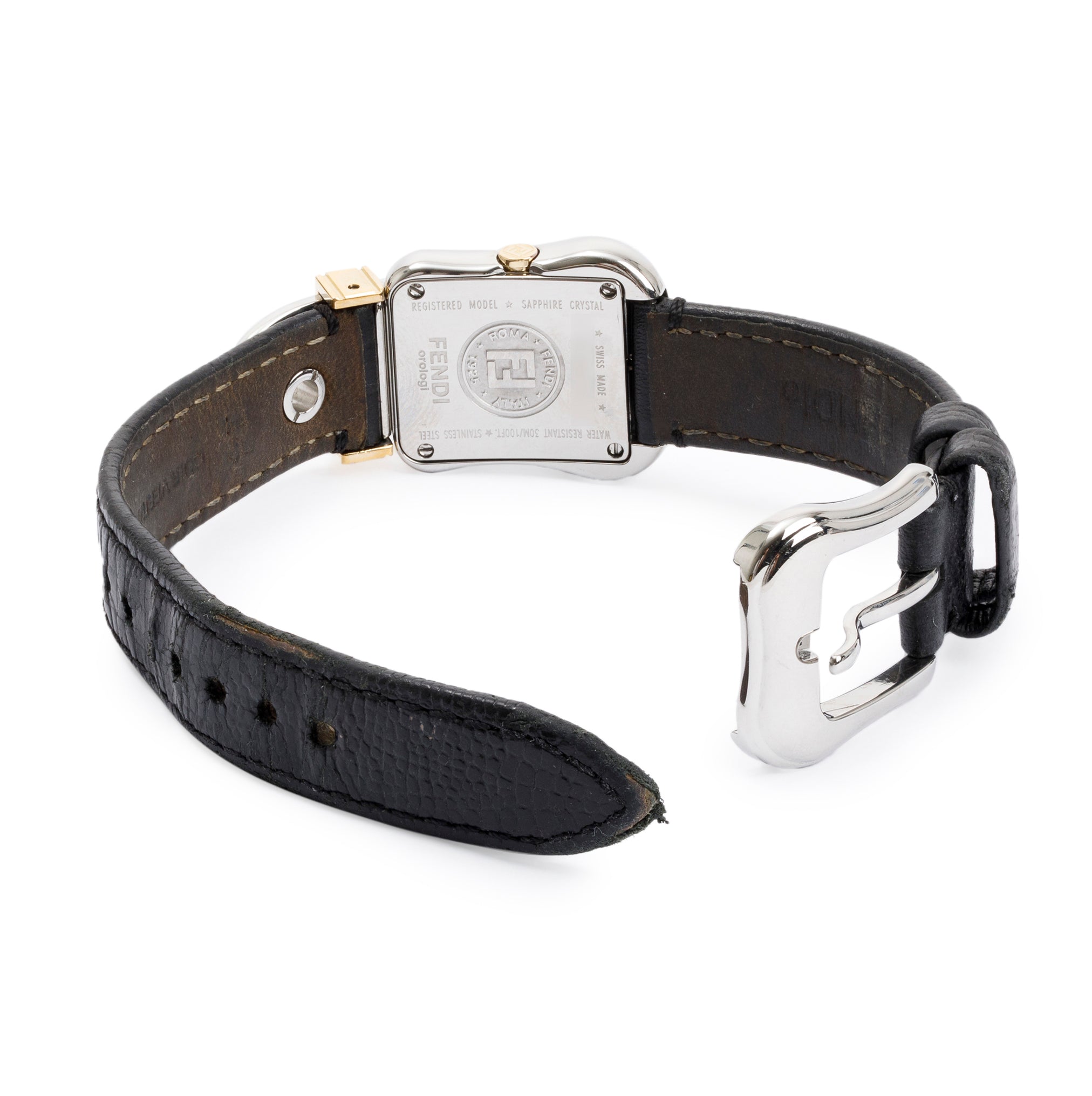 Fendi Two-Tone Stainless Steel B. Buckle 3800L Watch w/ Box & Papers