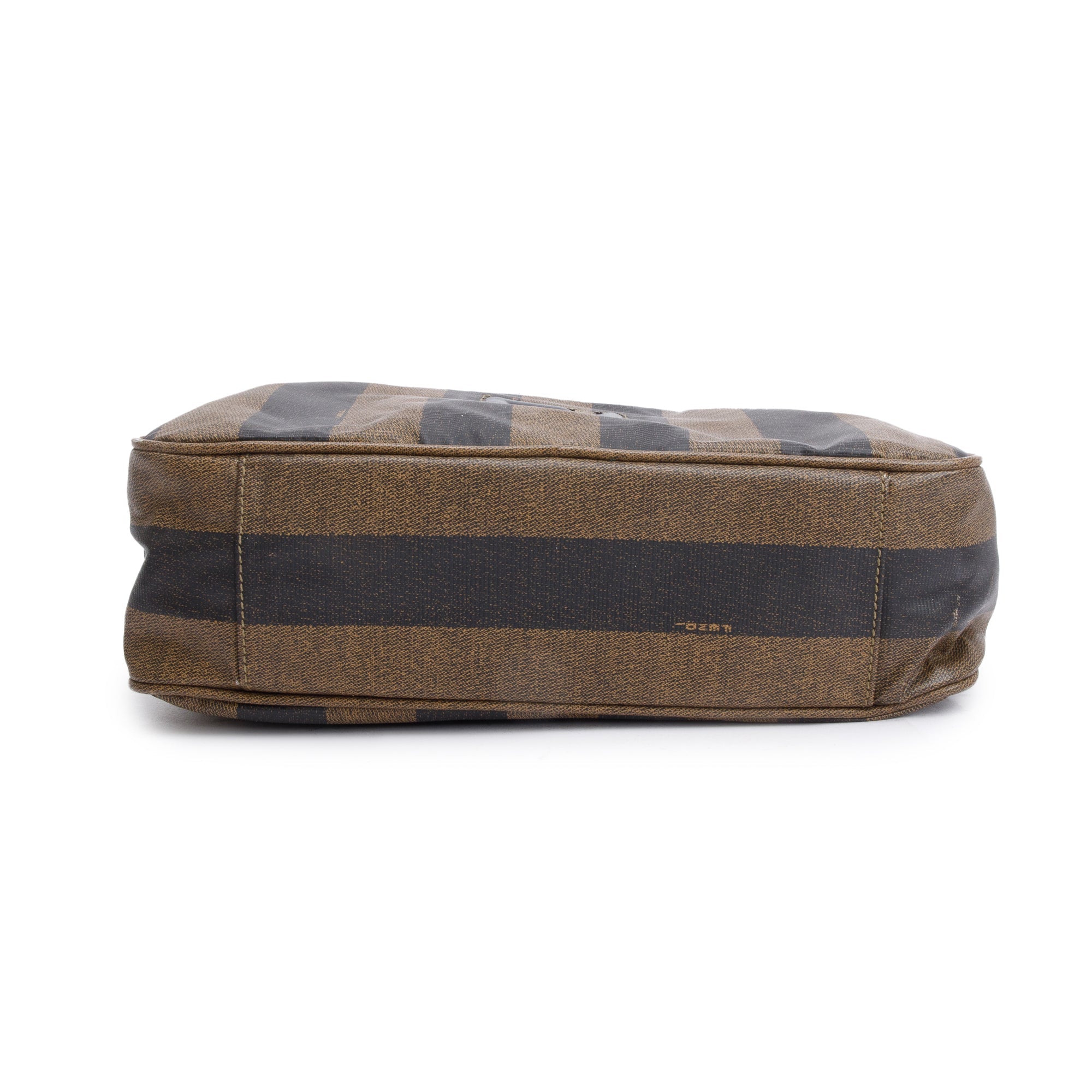 Fendi Vintage Brown Pequin Coated Canvas Crossbody Bag