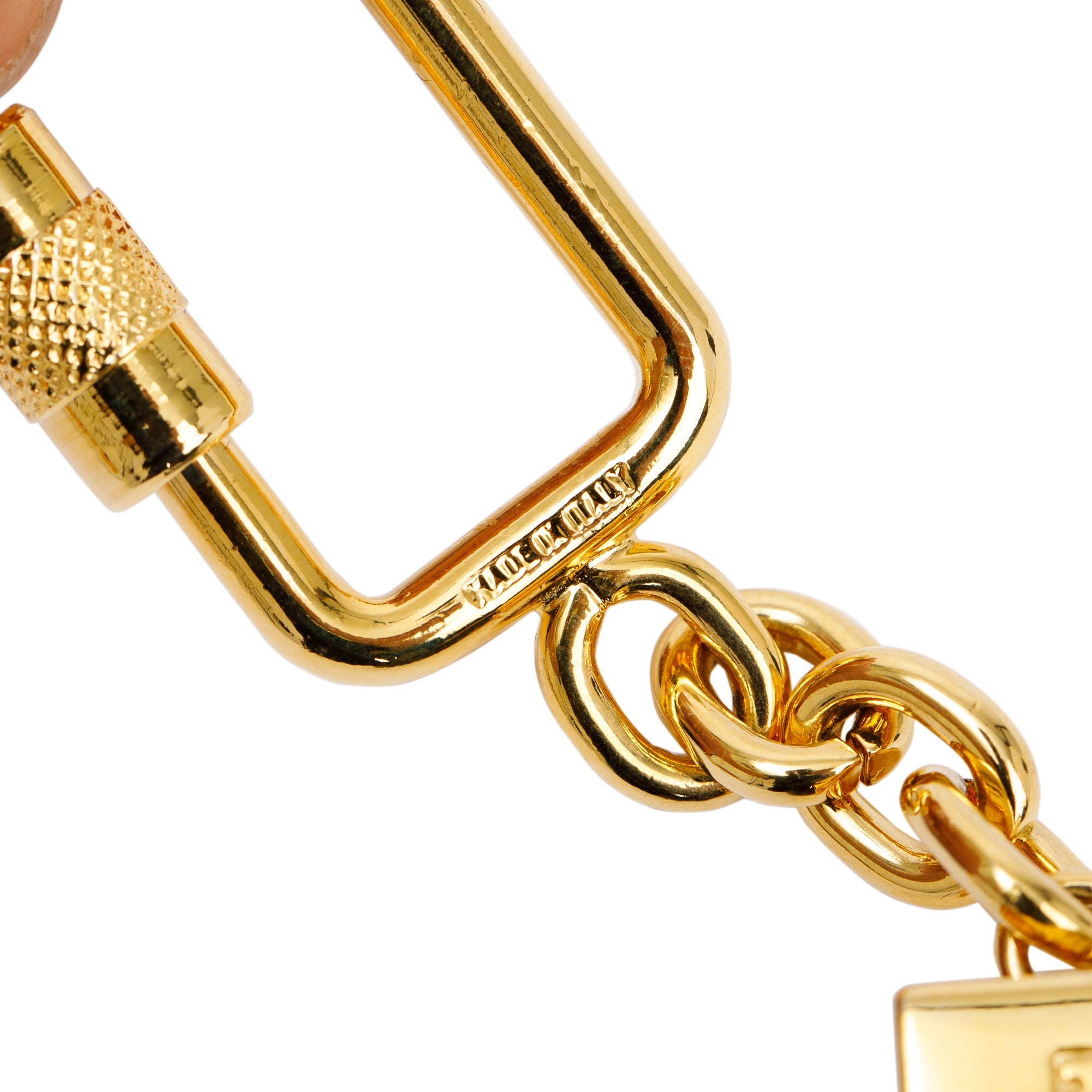 Fendi Vintage Canvas & Leather Logo Keychain w/ Box