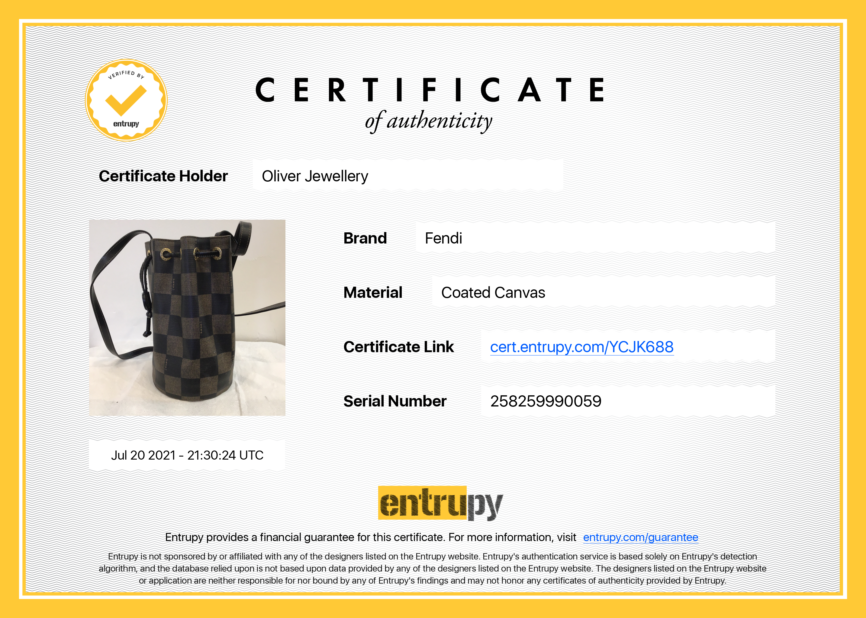 Fendi Vintage Checkered Bucket Bag