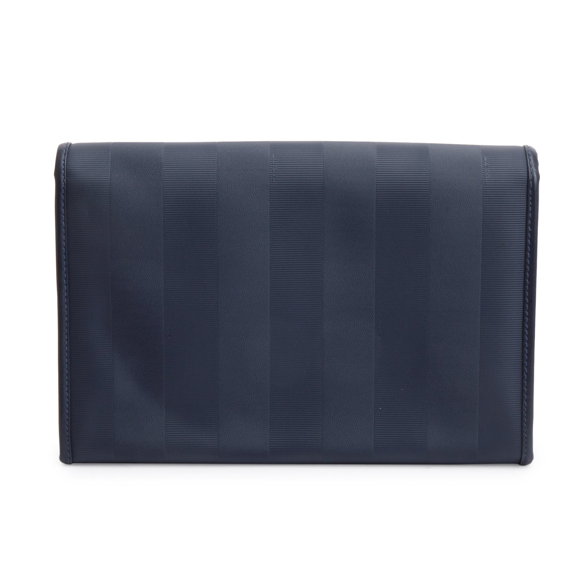 Fendi Vintage Navy Pequin Coated Canvas Crossbody Bag