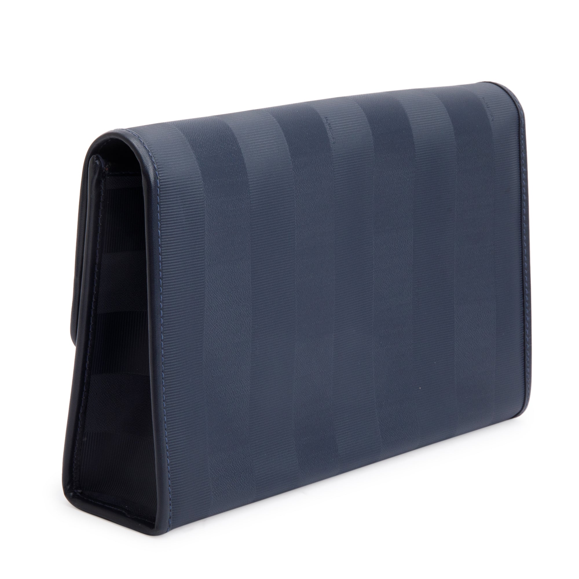 Fendi Vintage Navy Pequin Coated Canvas Crossbody Bag