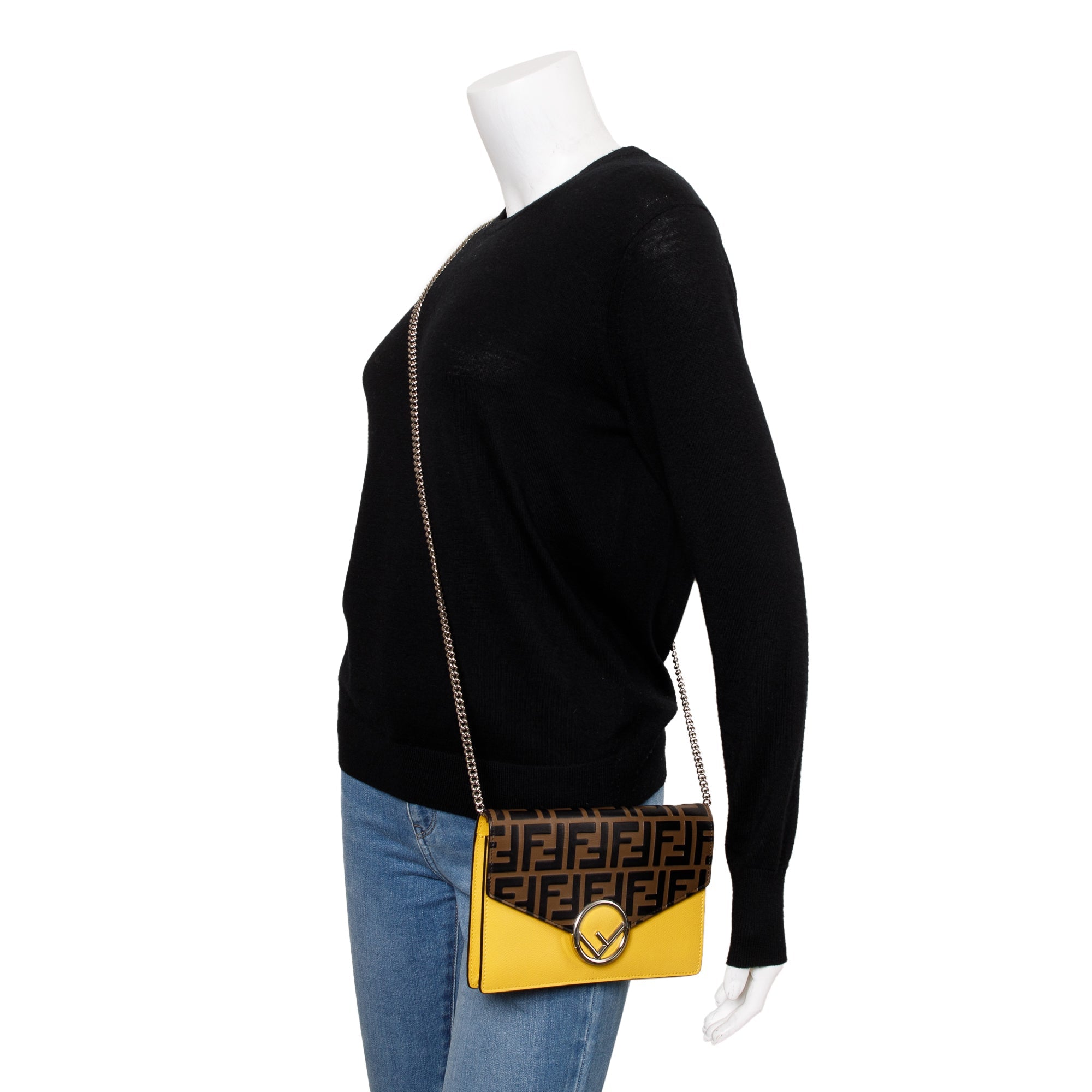 Fendi Vitello Cruise F is Fendi FF 1974 Medium Enveope Wallet on Chain