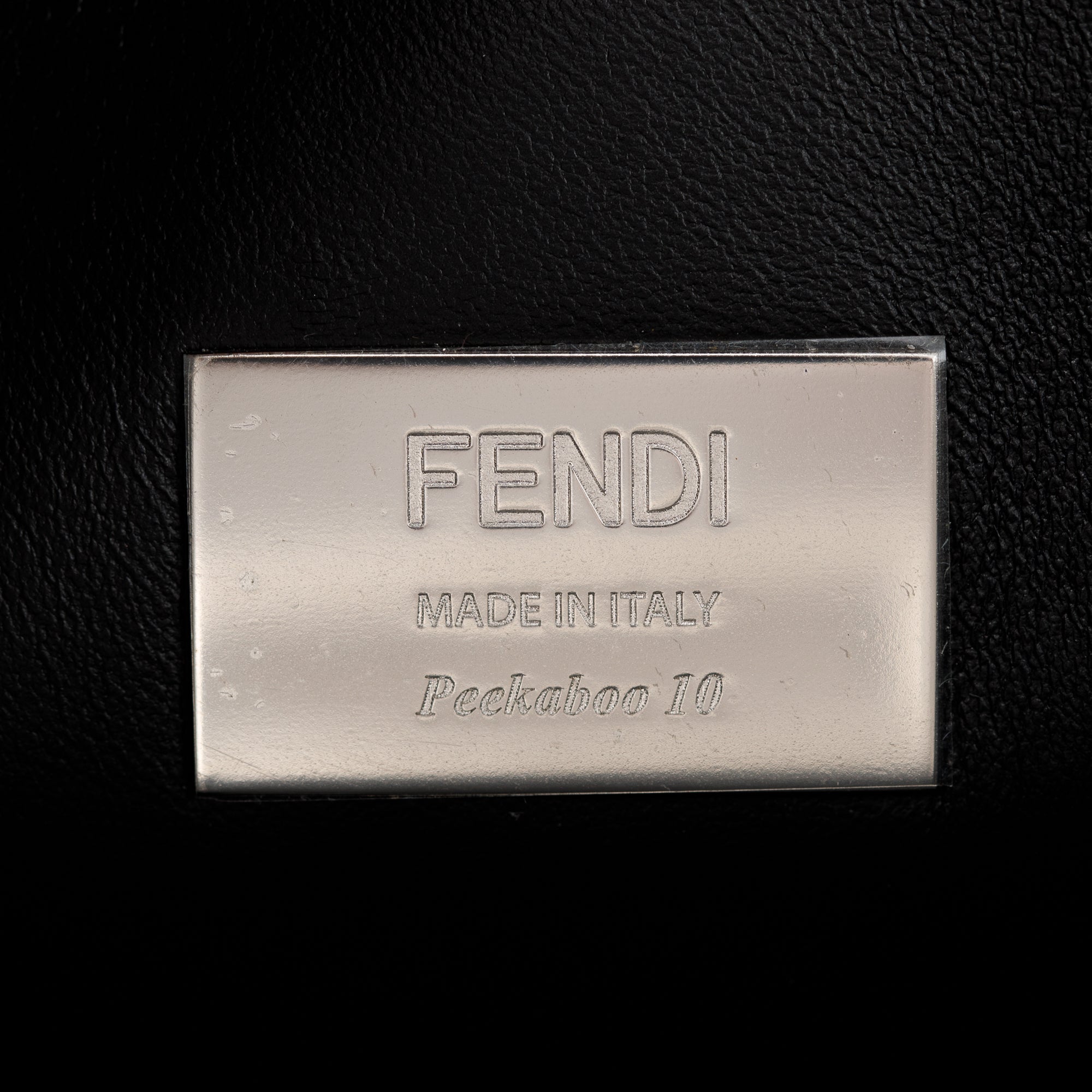 Fendi White & Black Canvas Calf Leather Medium Peekaboo Bag w/ Strap