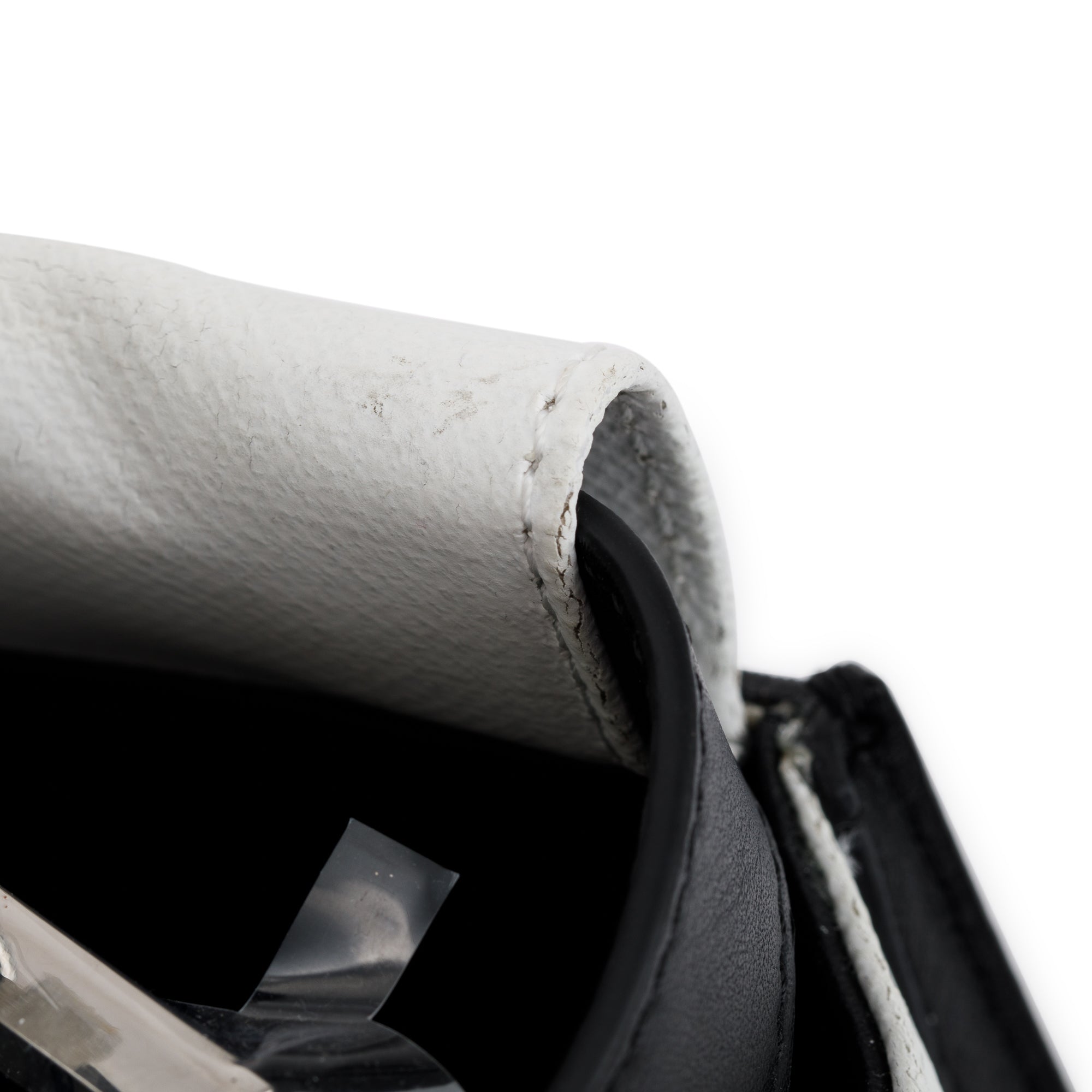 Fendi White & Black Canvas Calf Leather Medium Peekaboo Bag w/ Strap