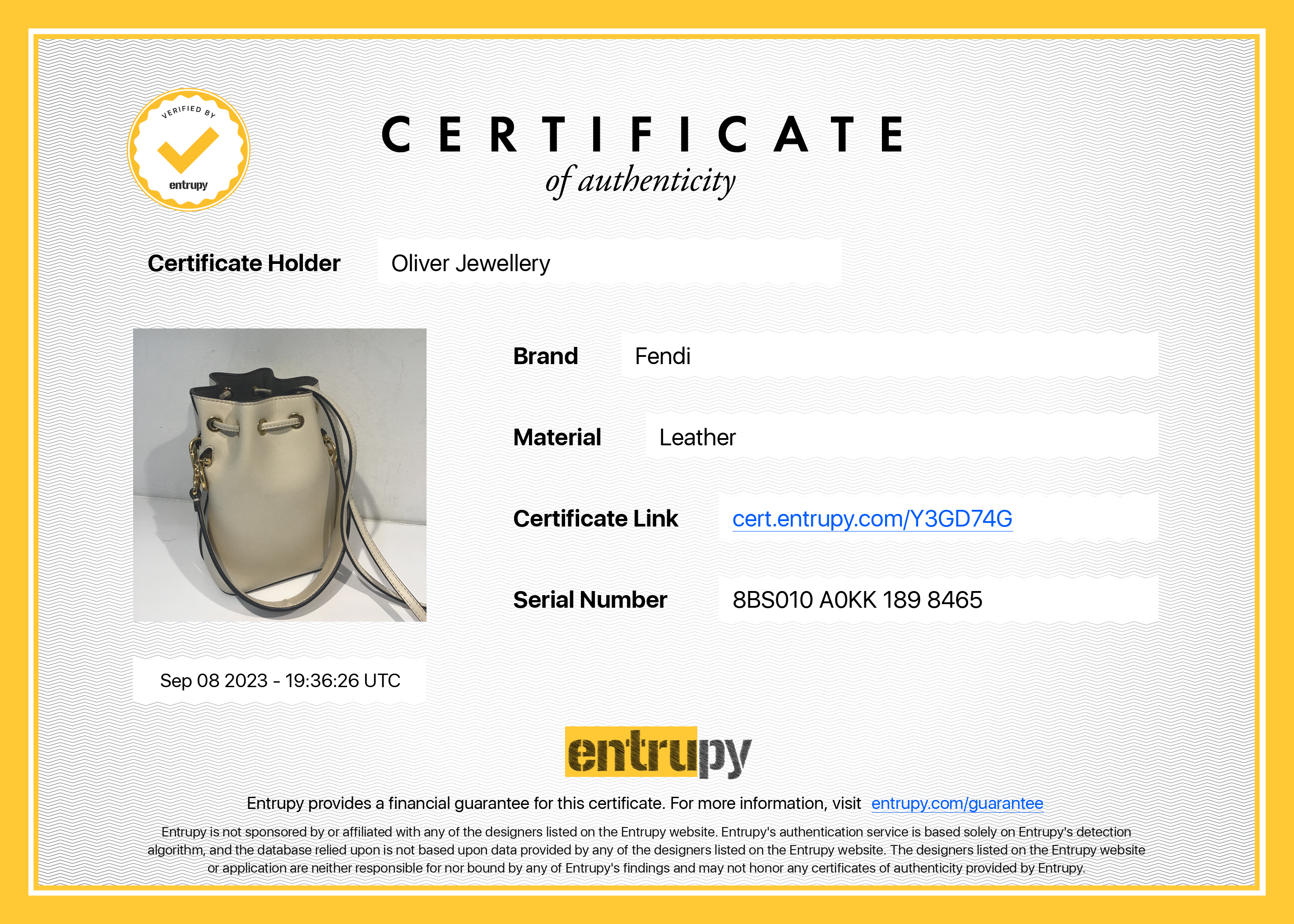 Fendi White Calskin Mini Mon Tresor Bucket Bag w/ Strap