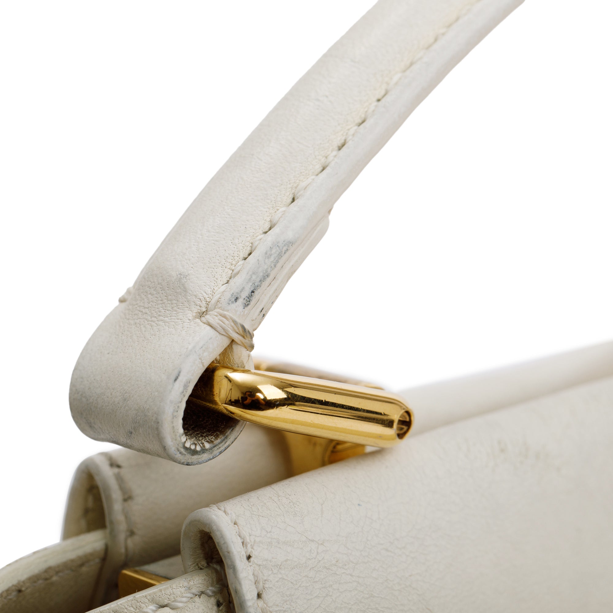 Fendi White Shearling Mini Peekaboo Handle Bag