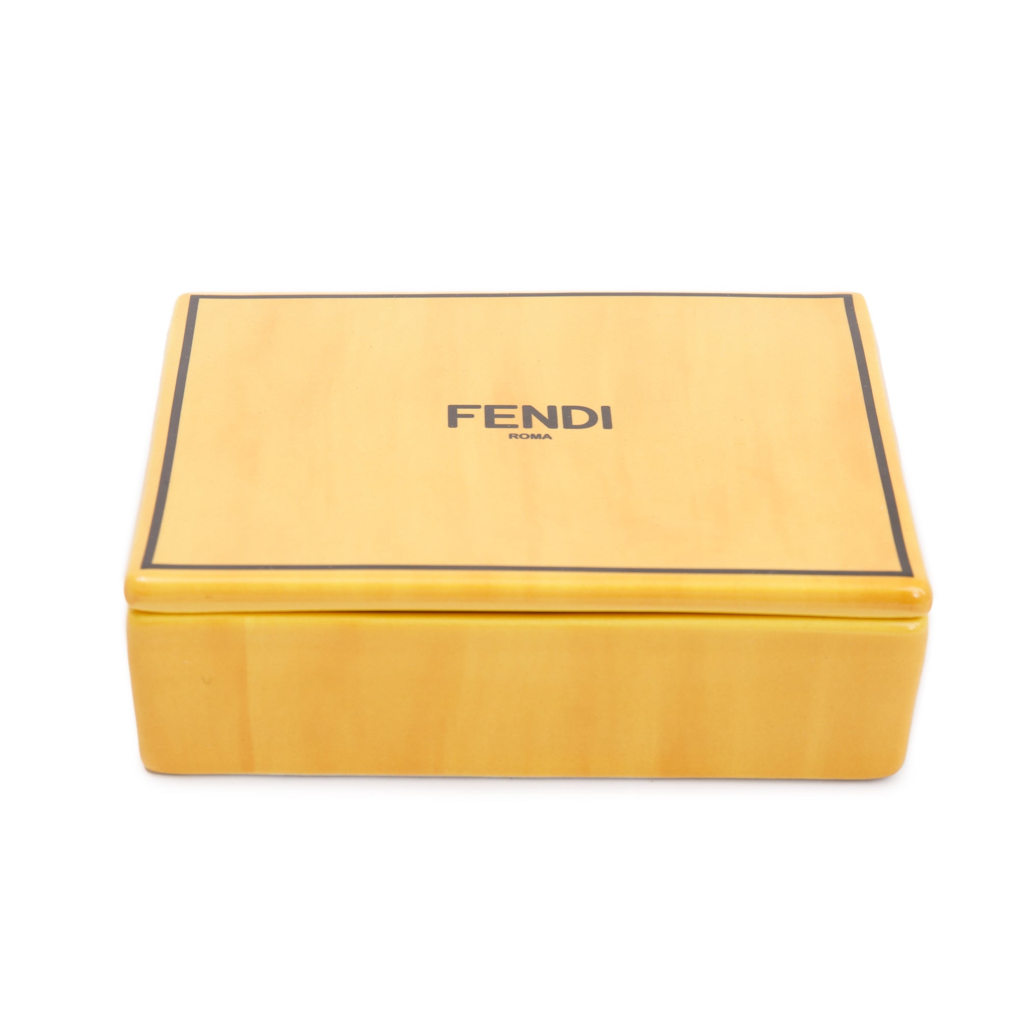 Fendi Yellow Ceramic Covered Box w/ Box