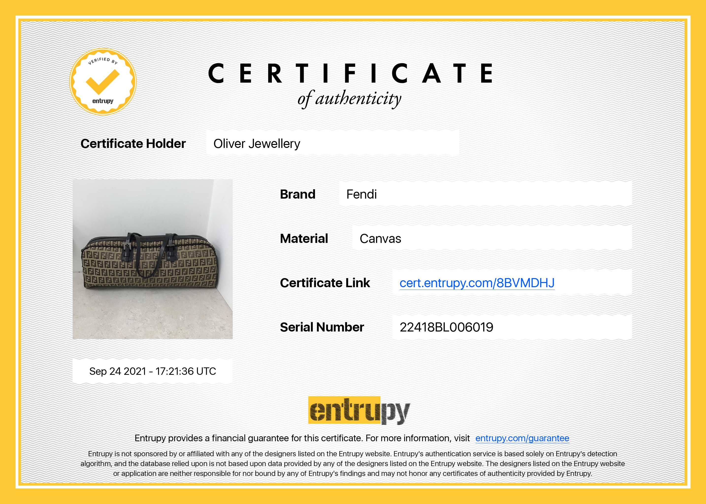 Fendi Zucchino Bowler Bag