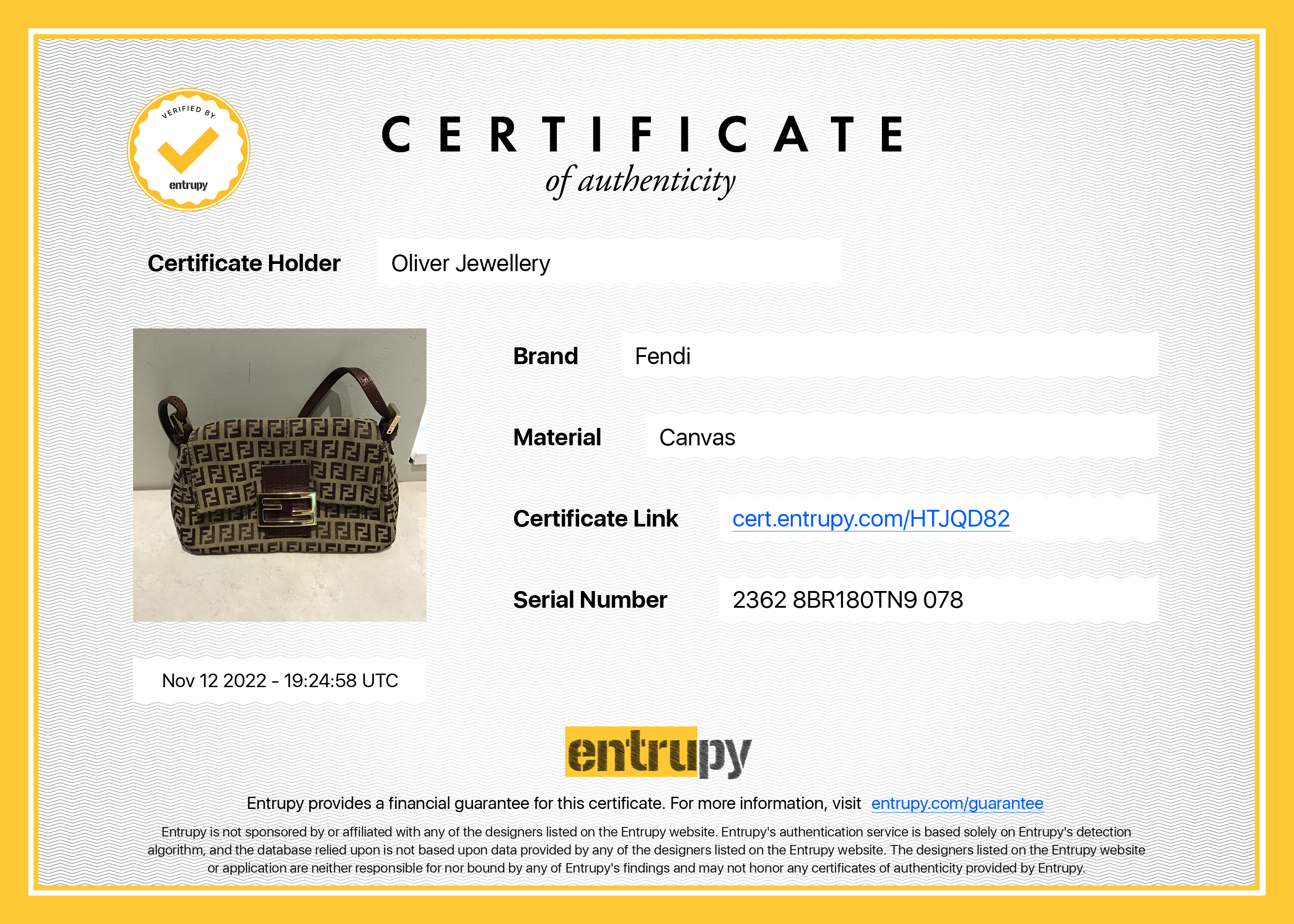 Fendi Zucchino Mini Mama Baguette Bag