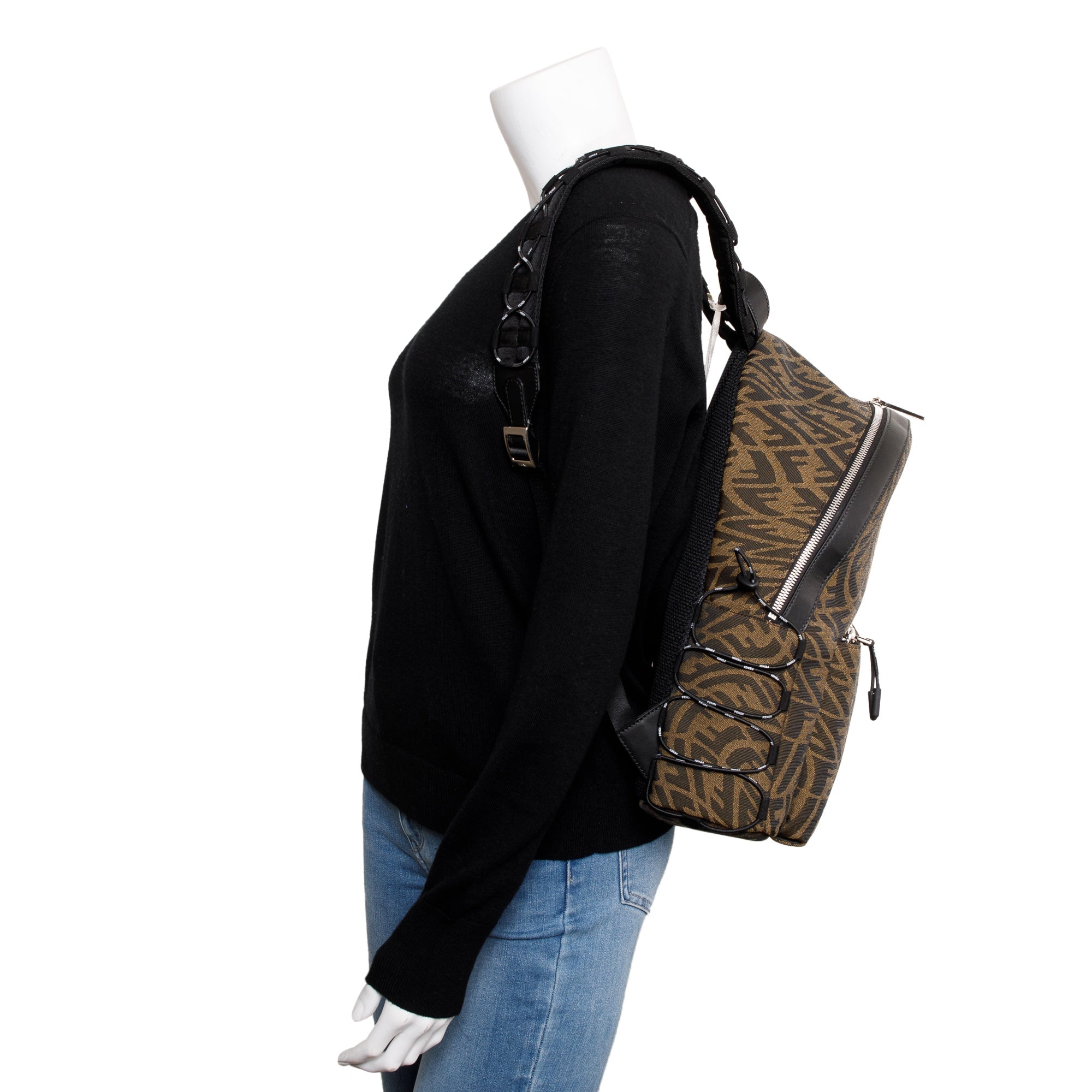 Fendi x Sarah Coleman Brown FF Zucca Vertigo Canvas Backpack