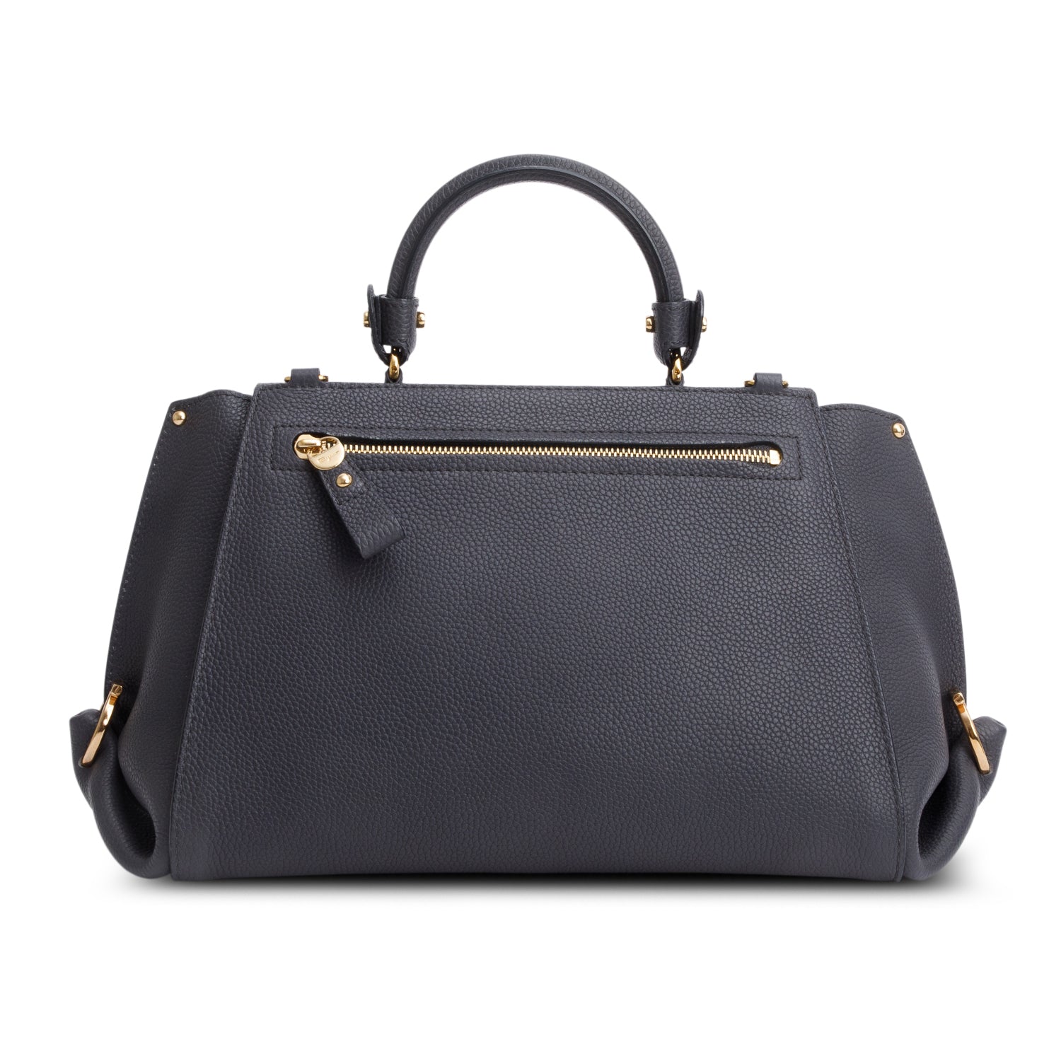 Ferragamo Grey Grained Calfskin Sofia Satchel w/ Strap