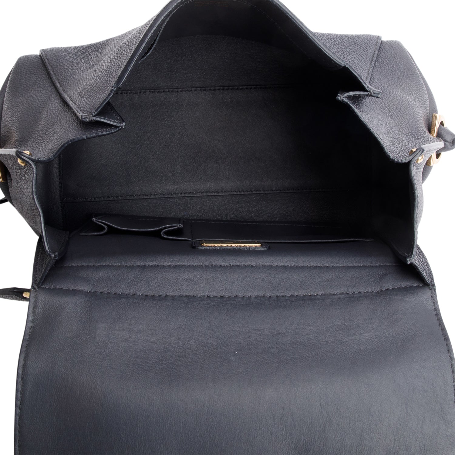 Ferragamo Grey Grained Calfskin Sofia Satchel w/ Strap