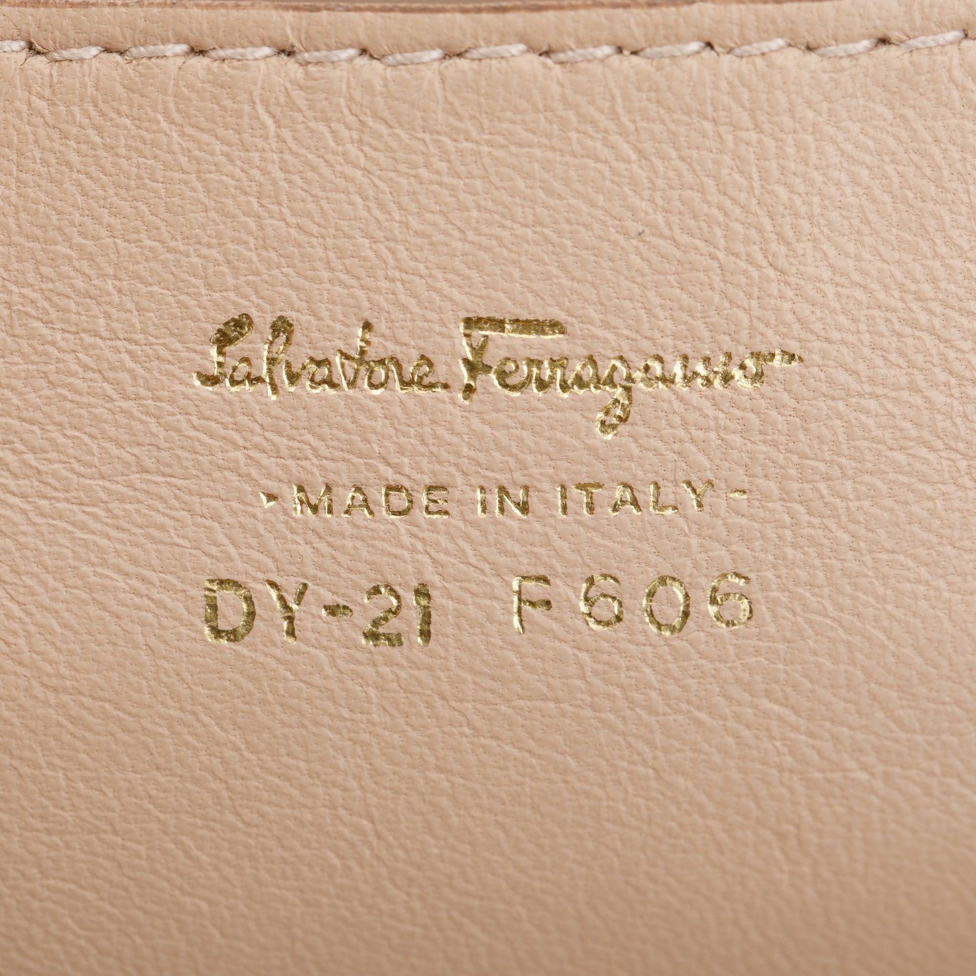 Ferragamo Beige Calfskin Leather Medium Sofia Satchel