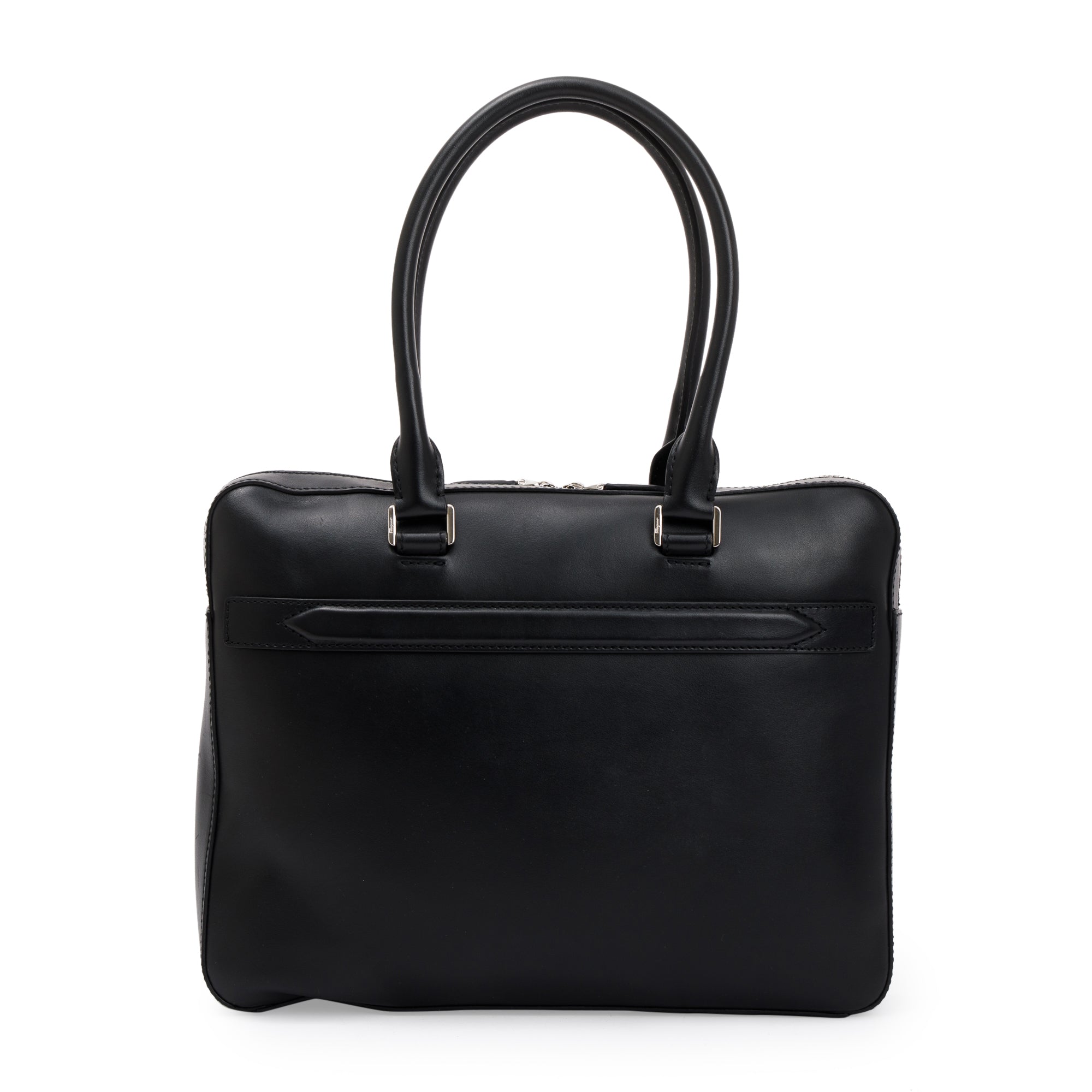 Ferragamo Black Calfskin Leather Computer Briefcase