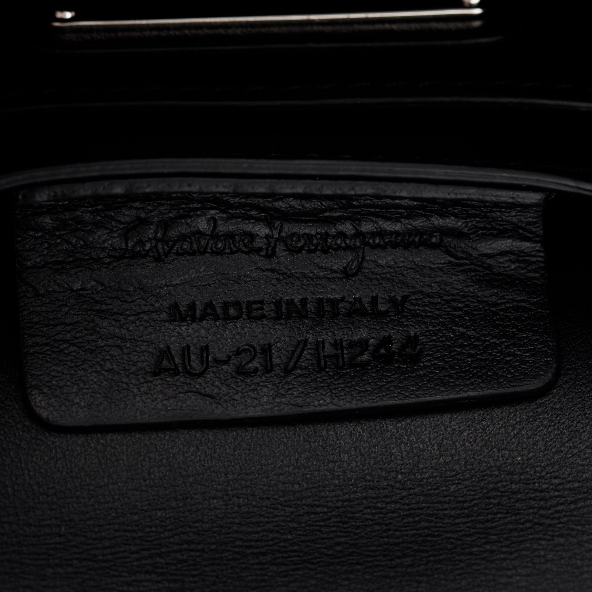 Ferragamo Black Calfskin Leather Crystal Embellished Mini Vara Rainbow Crossbody Bag w/ Box