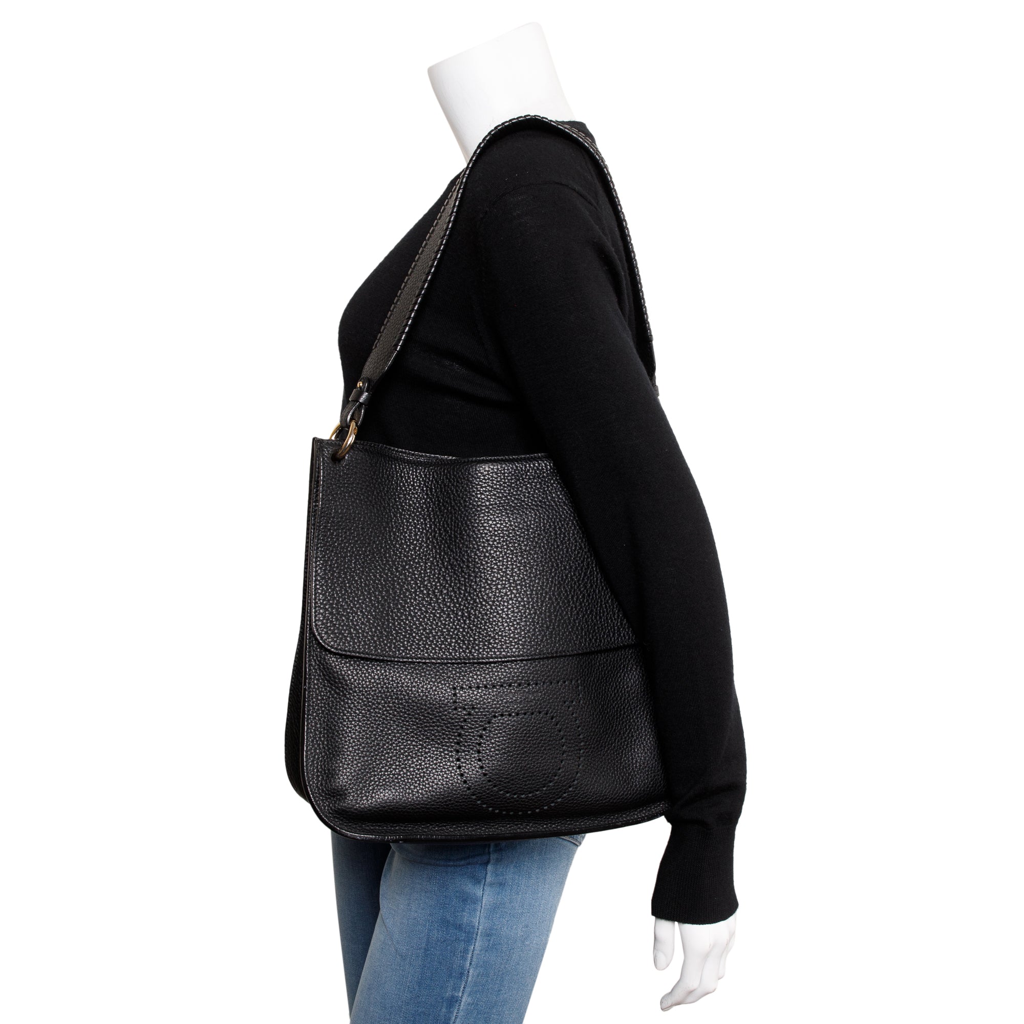 Ferragamo Black Gancio Leather Shoulder Bag