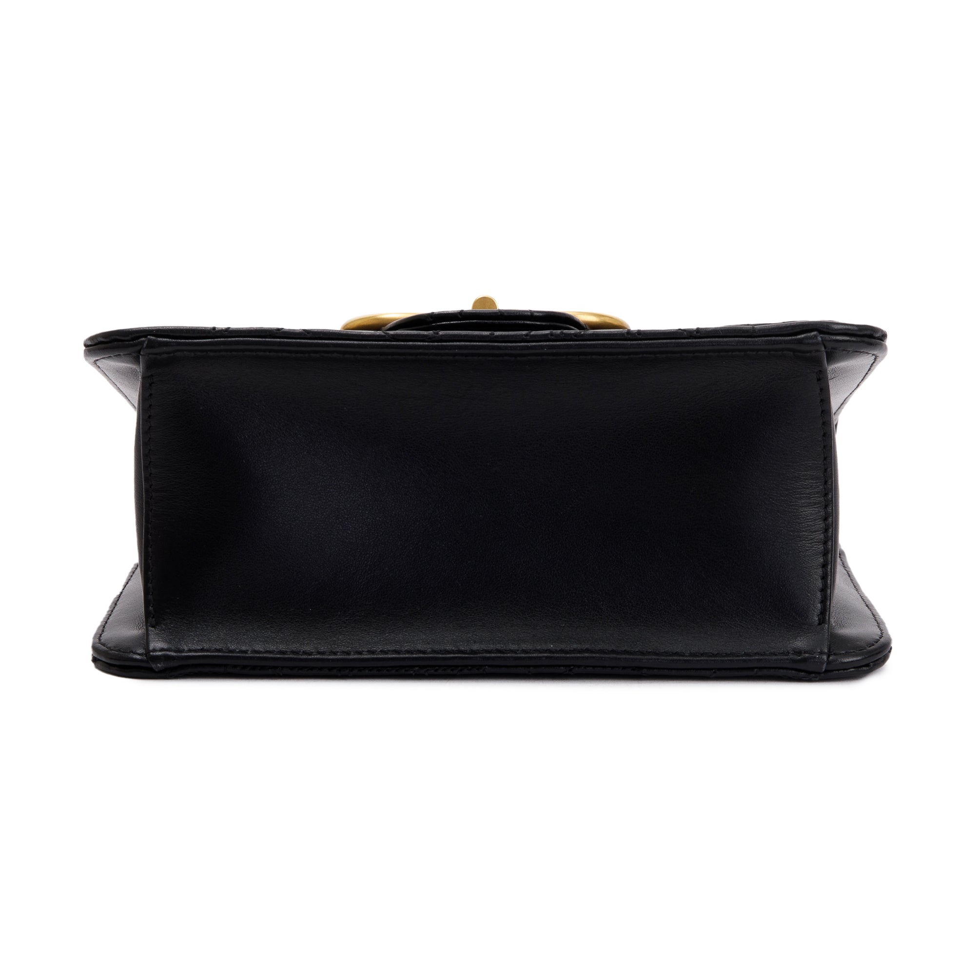 Ferragamo Black Ganicini Quilted Calfskin Leather Shoulder Bag w/ Box