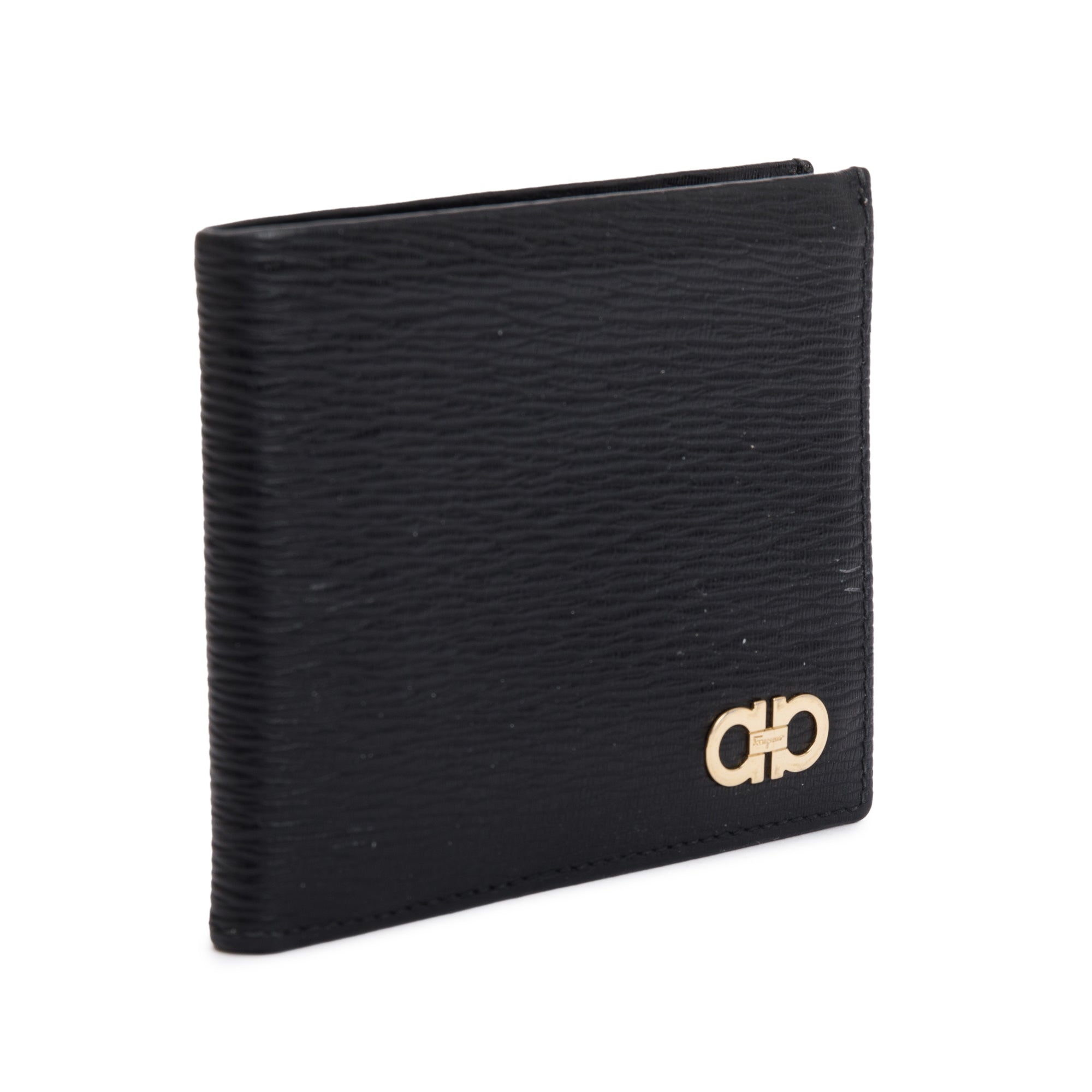 Ferragamo Black Leather Bifold Wallet
