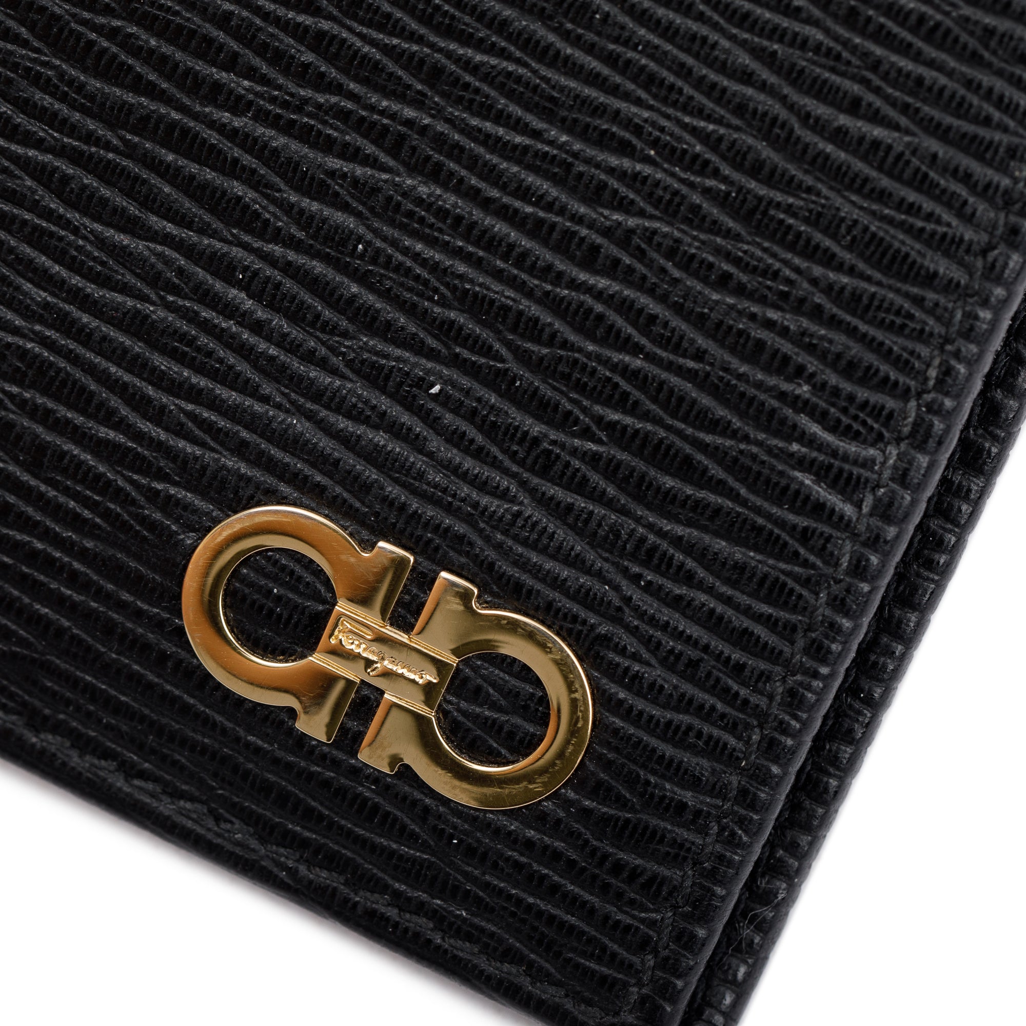 Ferragamo Black Leather Bifold Wallet