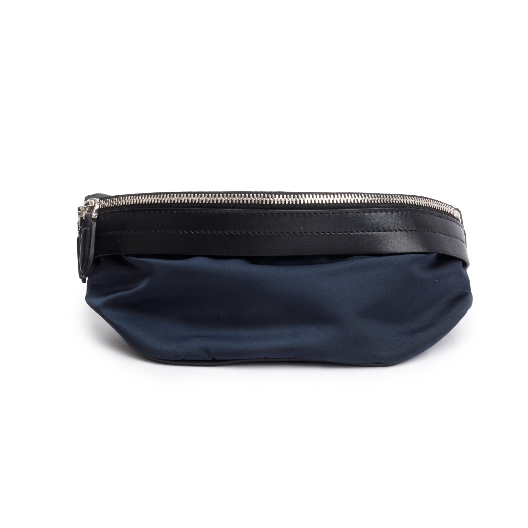 Ferragamo Black Nylon Leather Trim Waist Bag