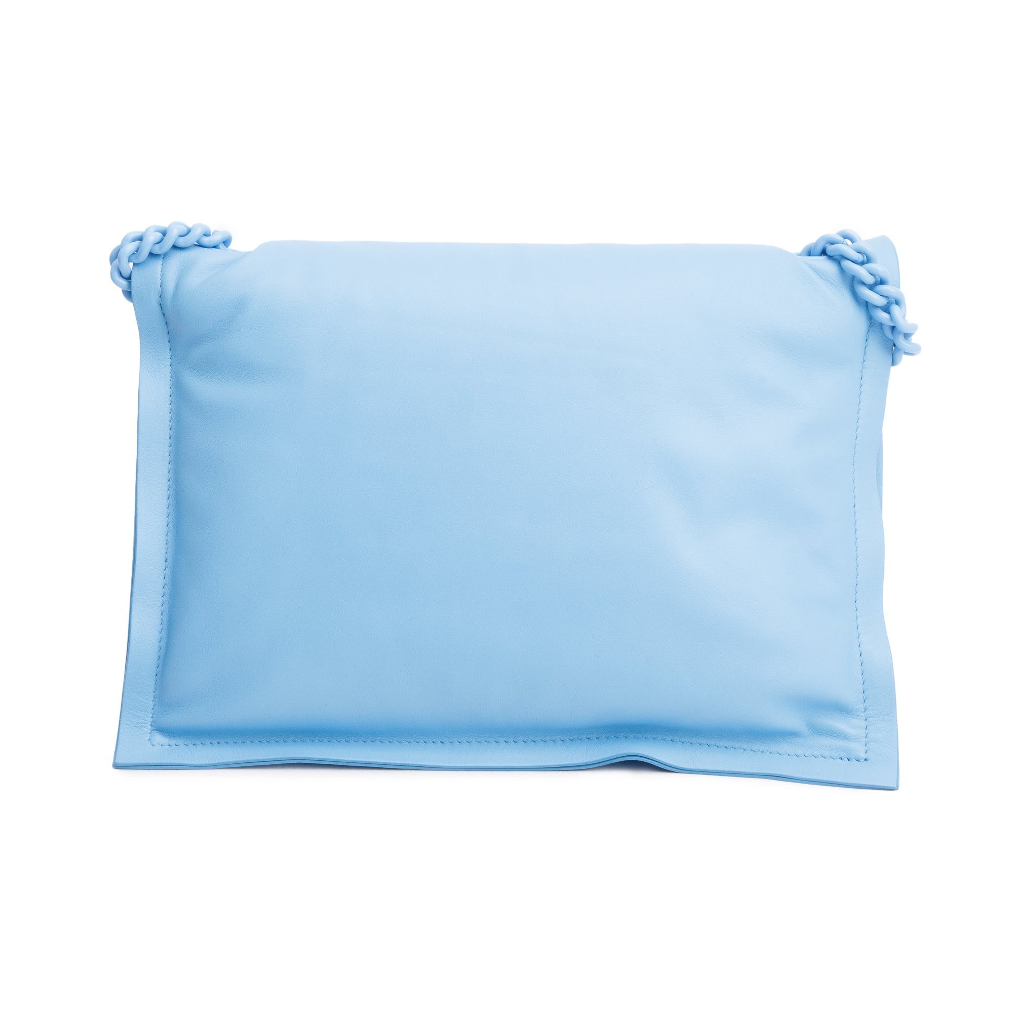 Ferragamo Blue Soft Leather Viva Bow Puffer Shoulder Bag