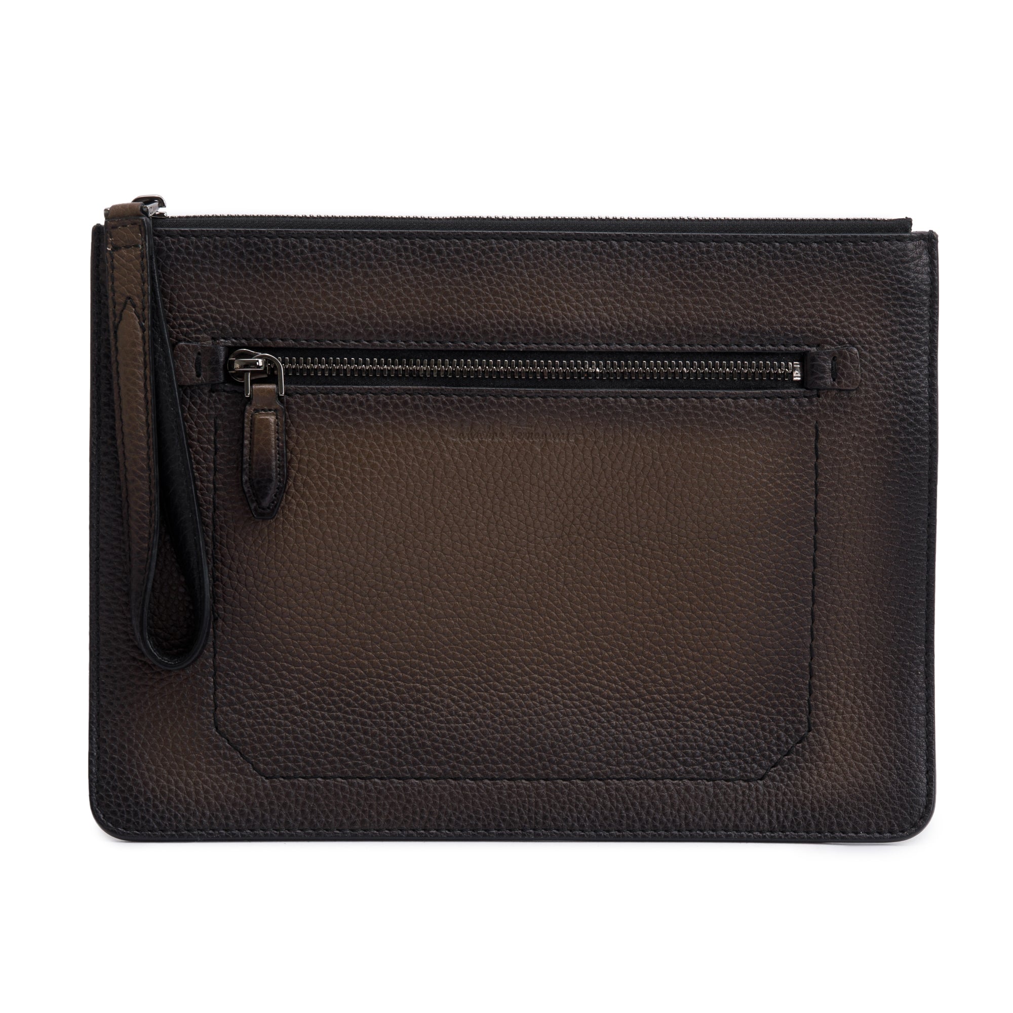 Ferragamo Bown Ombre Leather Wristlet Clutch Bag