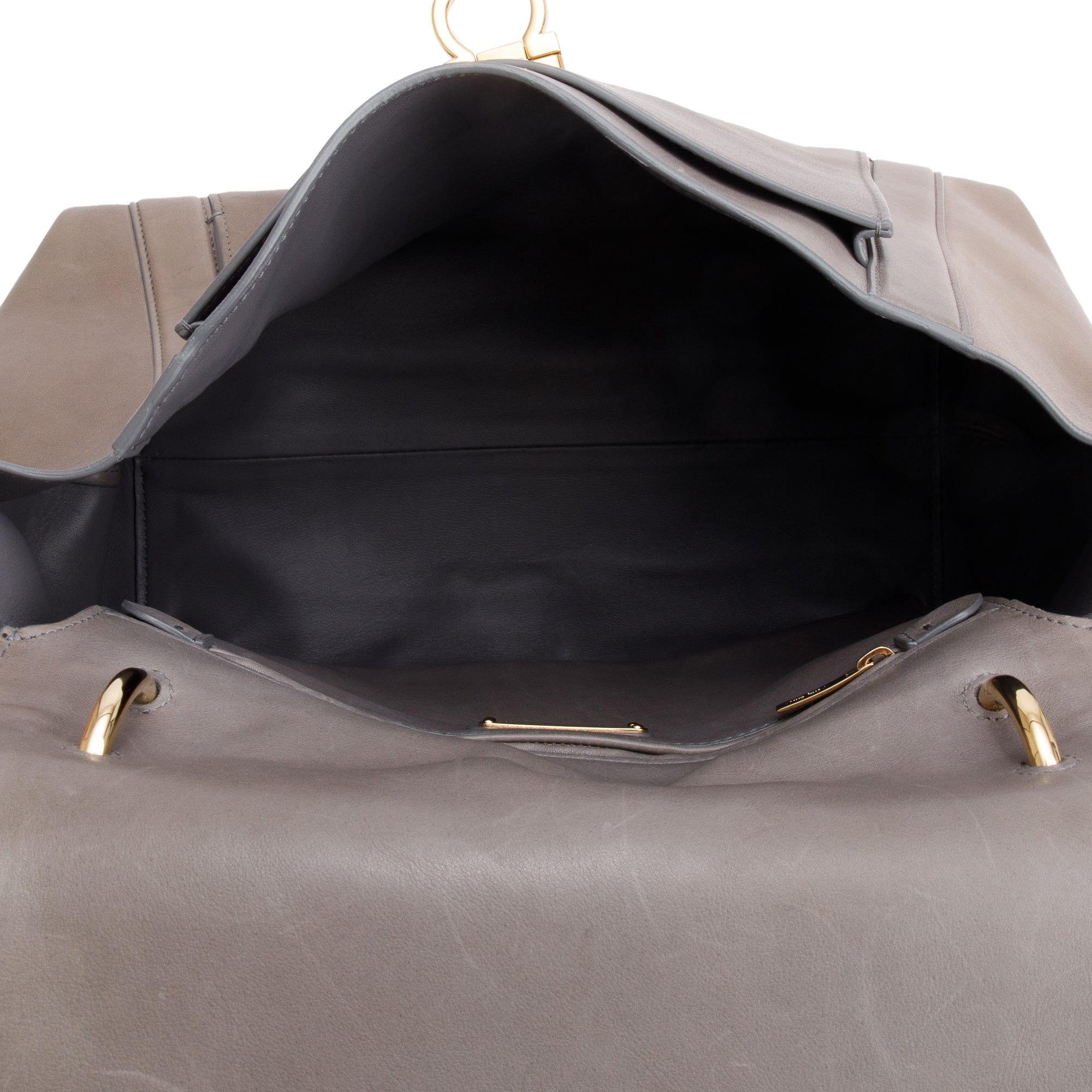Ferragamo Grey Calfskin Leather Medium Sofia Rainbow Satchel w/ Strap