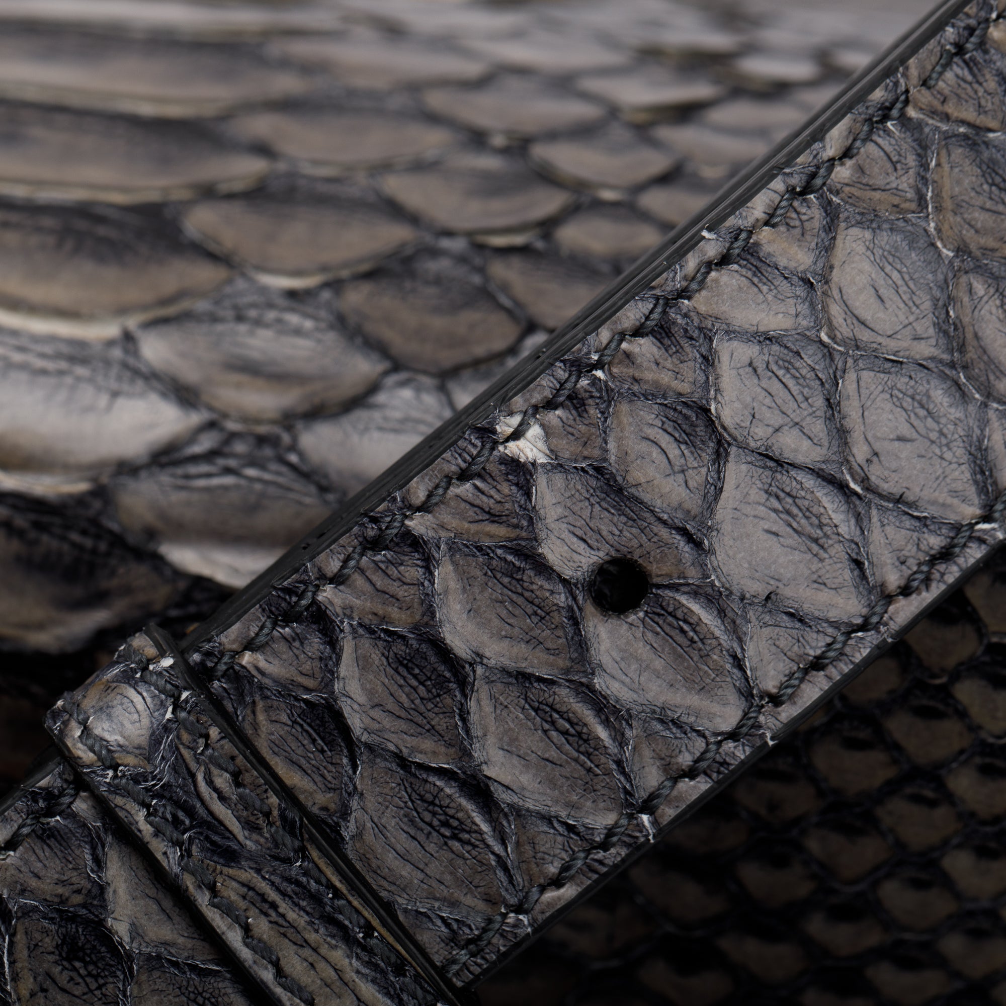 Ferragamo Grey Python Large Sofia Satchel w/ Strap