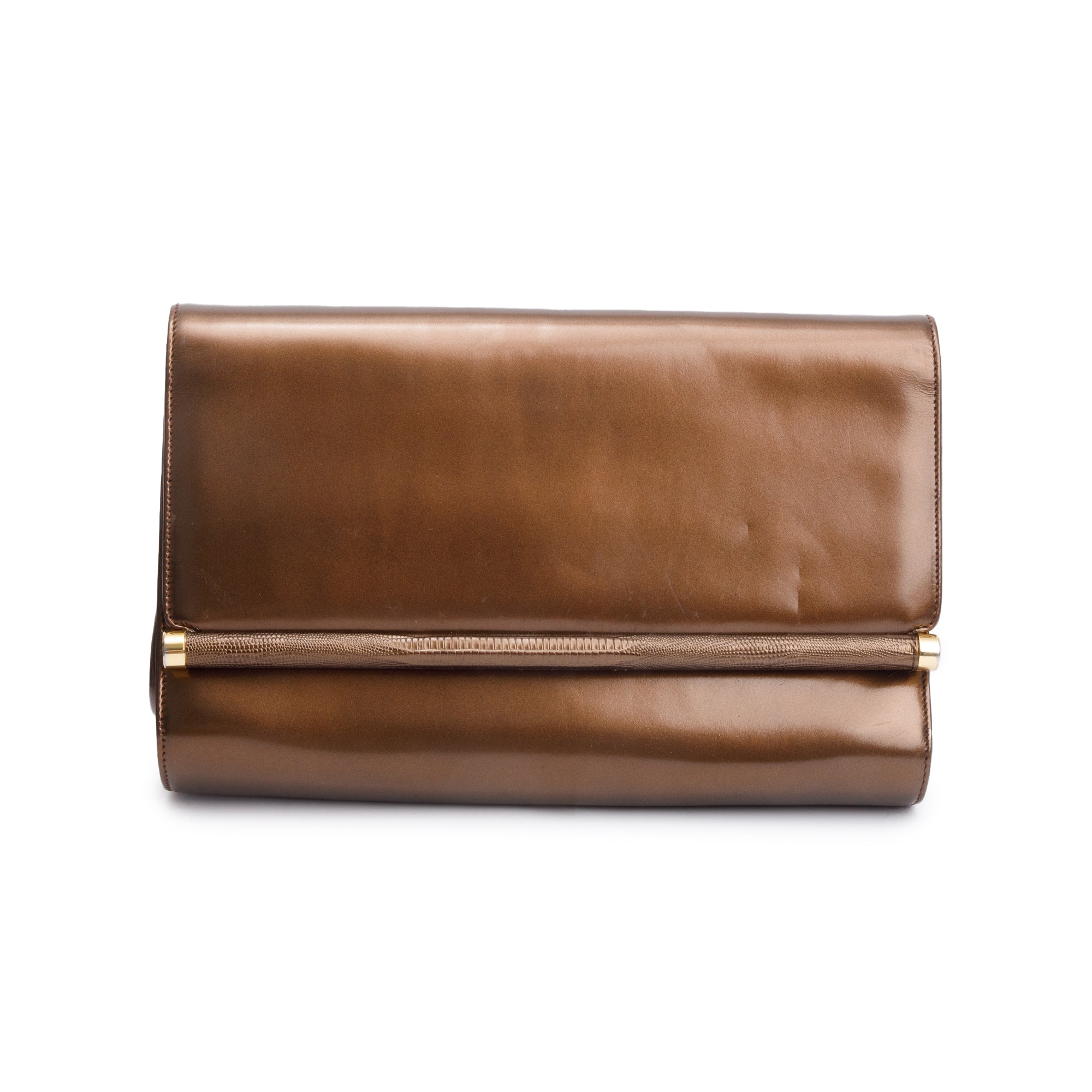 Ferragamo Metallic Brown Smooth Calfskin Leather Crossbody Bag