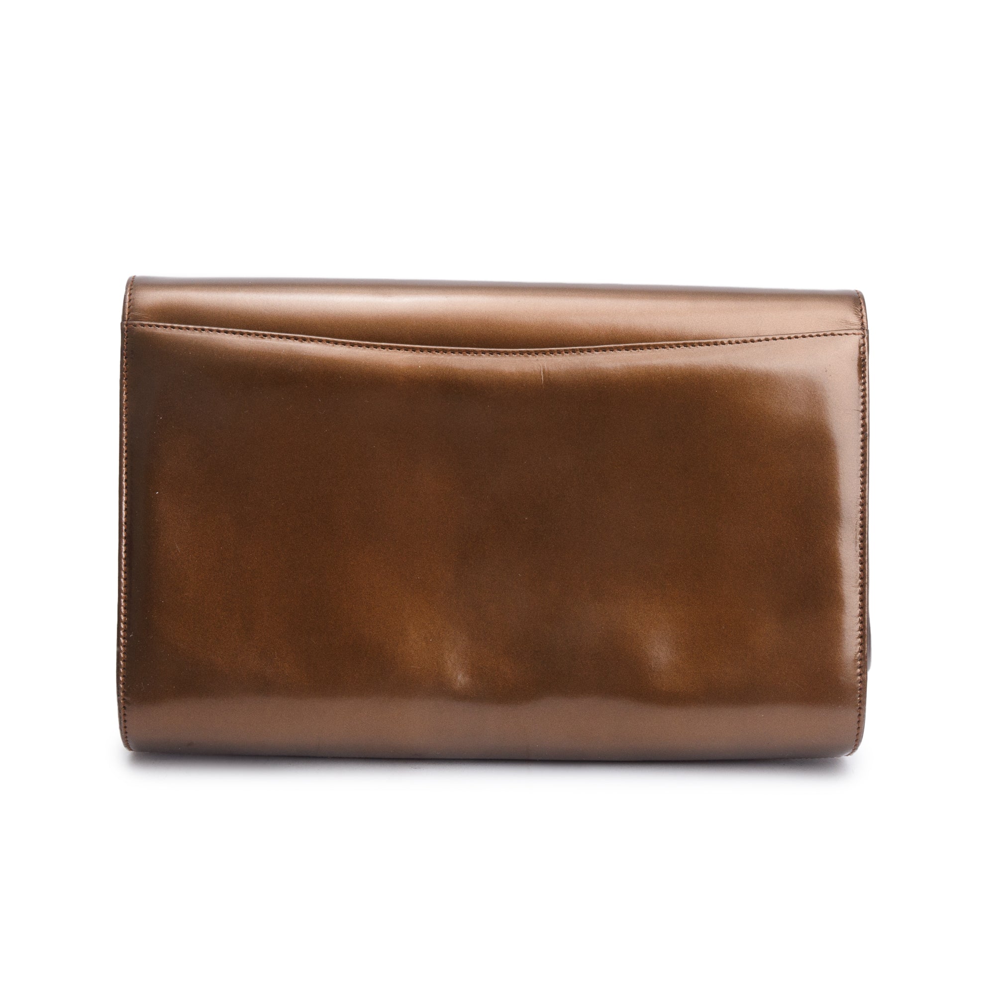 Ferragamo Metallic Brown Smooth Calfskin Leather Crossbody Bag